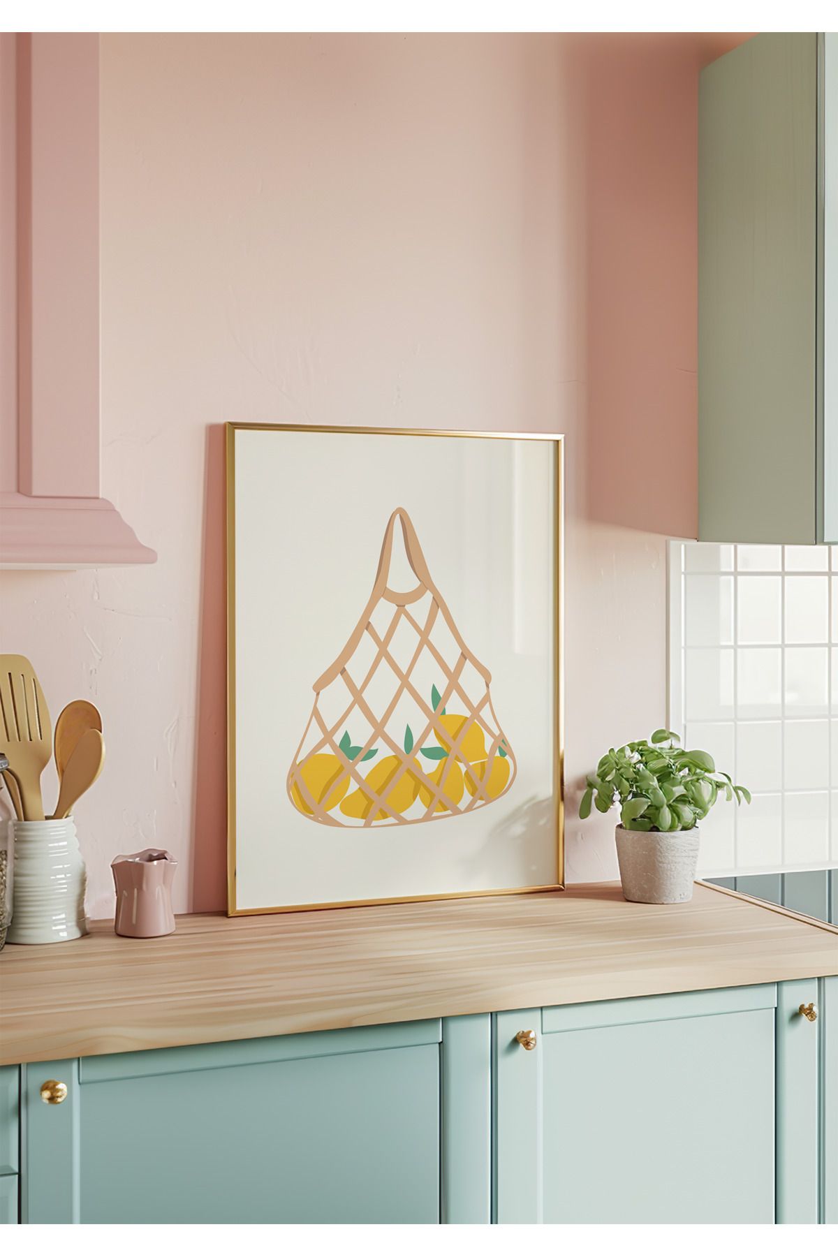 DES VU PRINT File Çanta Posteri, Sebze Meyve Mutfak Temalı Çerçevesiz Poster