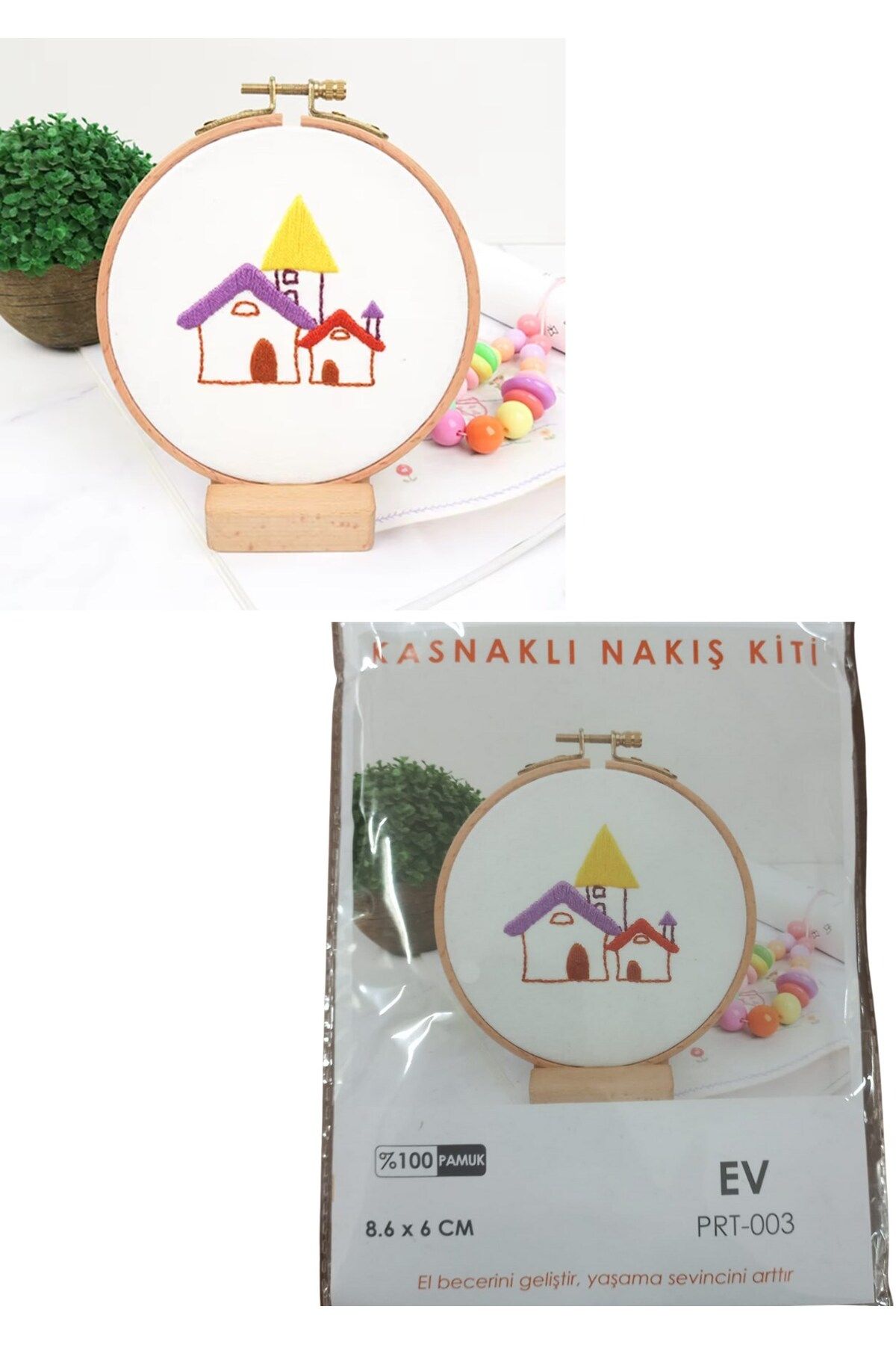BY NEVSER Nakış Kitleri Kasnaklı 8.6 X 6 cm Ev