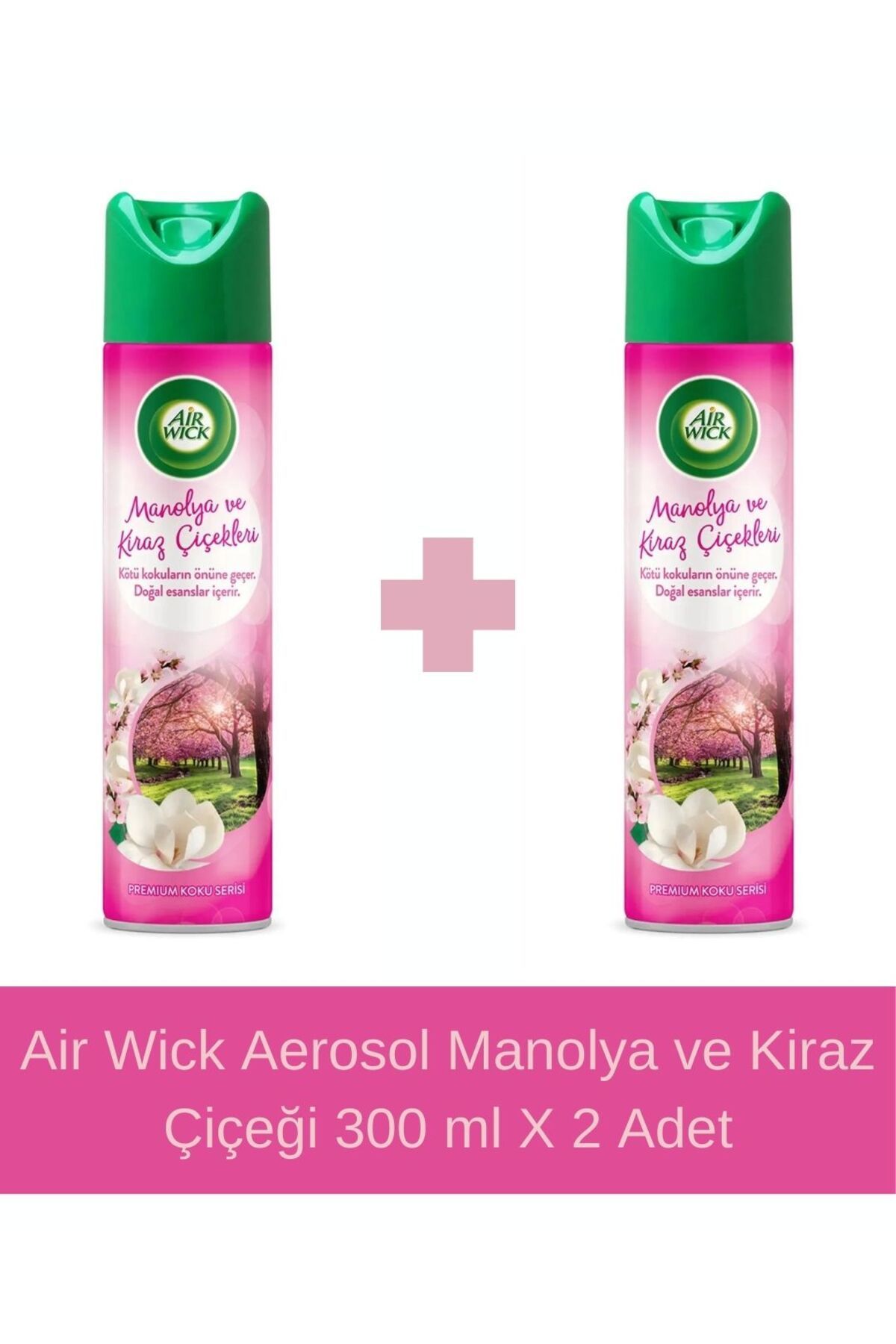 Air Wick Aerosol Manolya ve Kiraz Çiçeği 300 ml X 2 Adet
