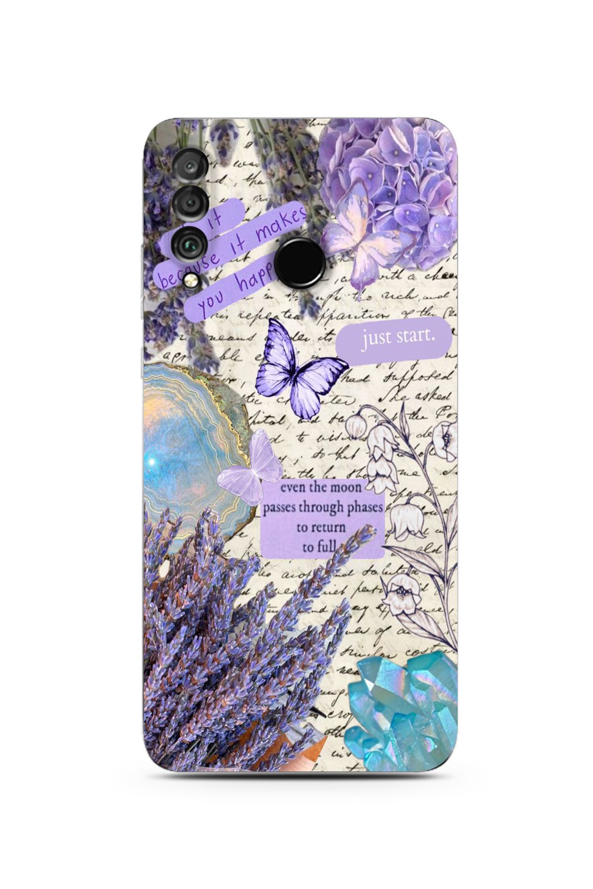 moonset Huawei P30 Lite Uyumlu Just Start Tasarımlı Baskılı Şeffaf Telefon Kılıfı