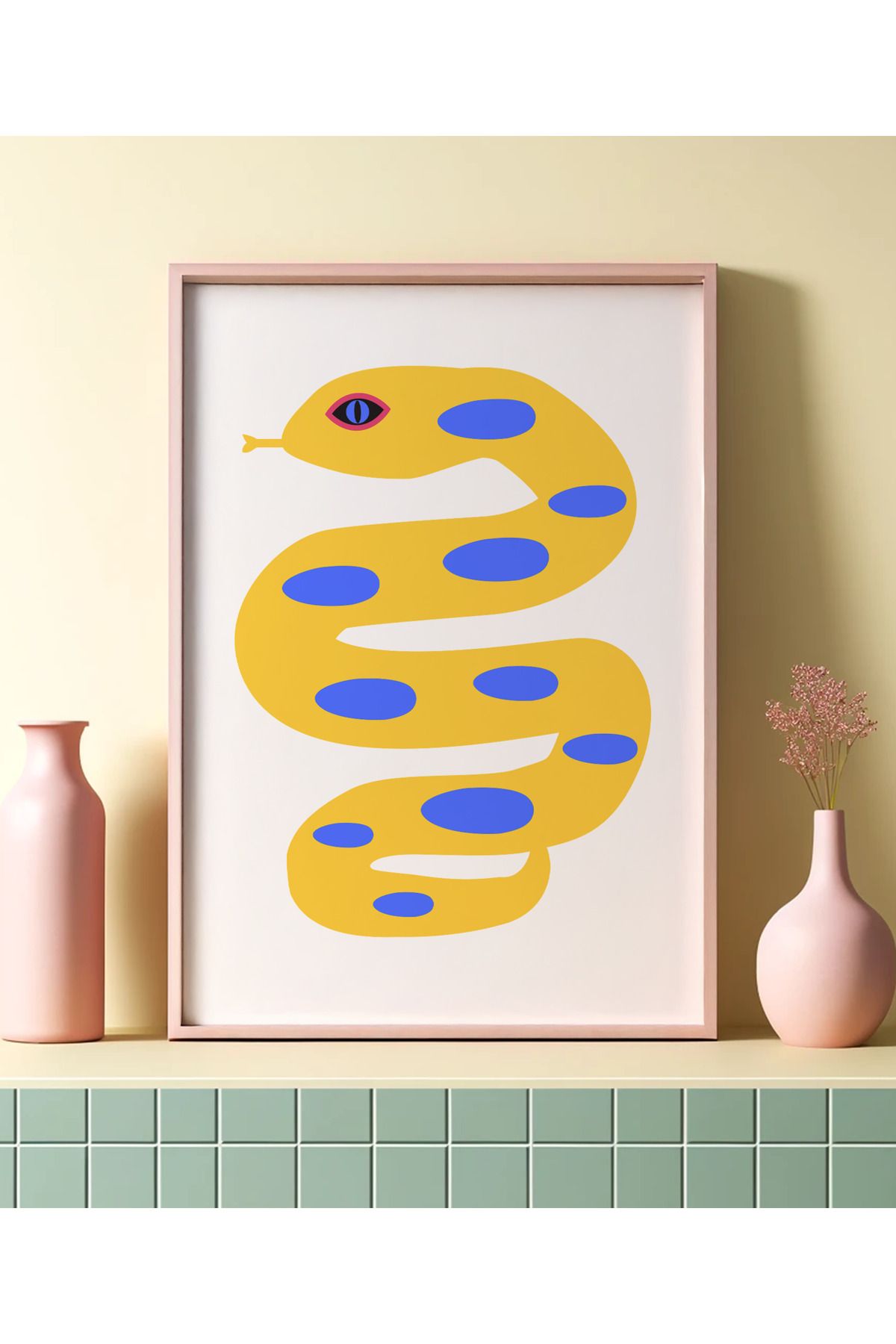 DES VU PRINT Yılan Posteri, Eclectic Maximalist Pinterest Temalı Çerçevesiz Poster