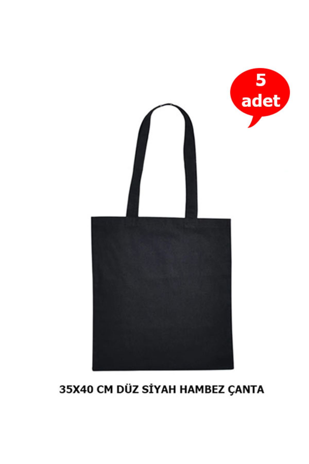 İpek Saraciye Baskısız Siyah Hambez Çanta Punch Bez Çanta Boyanabilir Bez Çanta 35x40 Cm %100 Doğal 5 Adet