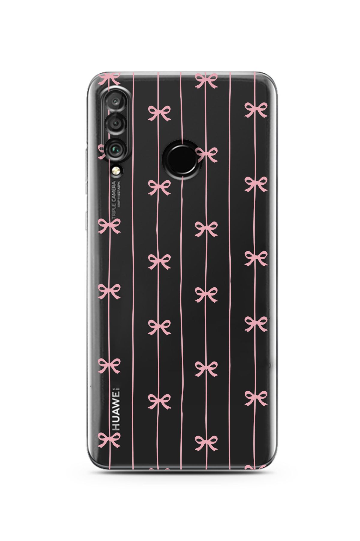 moonset Huawei P30 Lite Uyumlu Fiyonklar Tasarımlı Baskılı Şeffaf Telefon Kılıfı