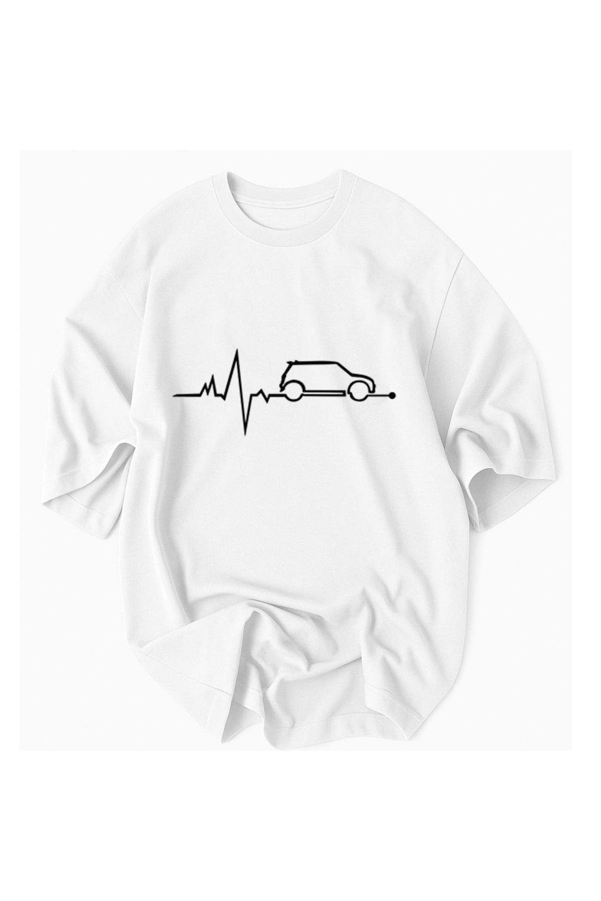 Racıng Motorsport Yarış Tema Baskılı %100 Pamuklu Oversize Tshirt tişört