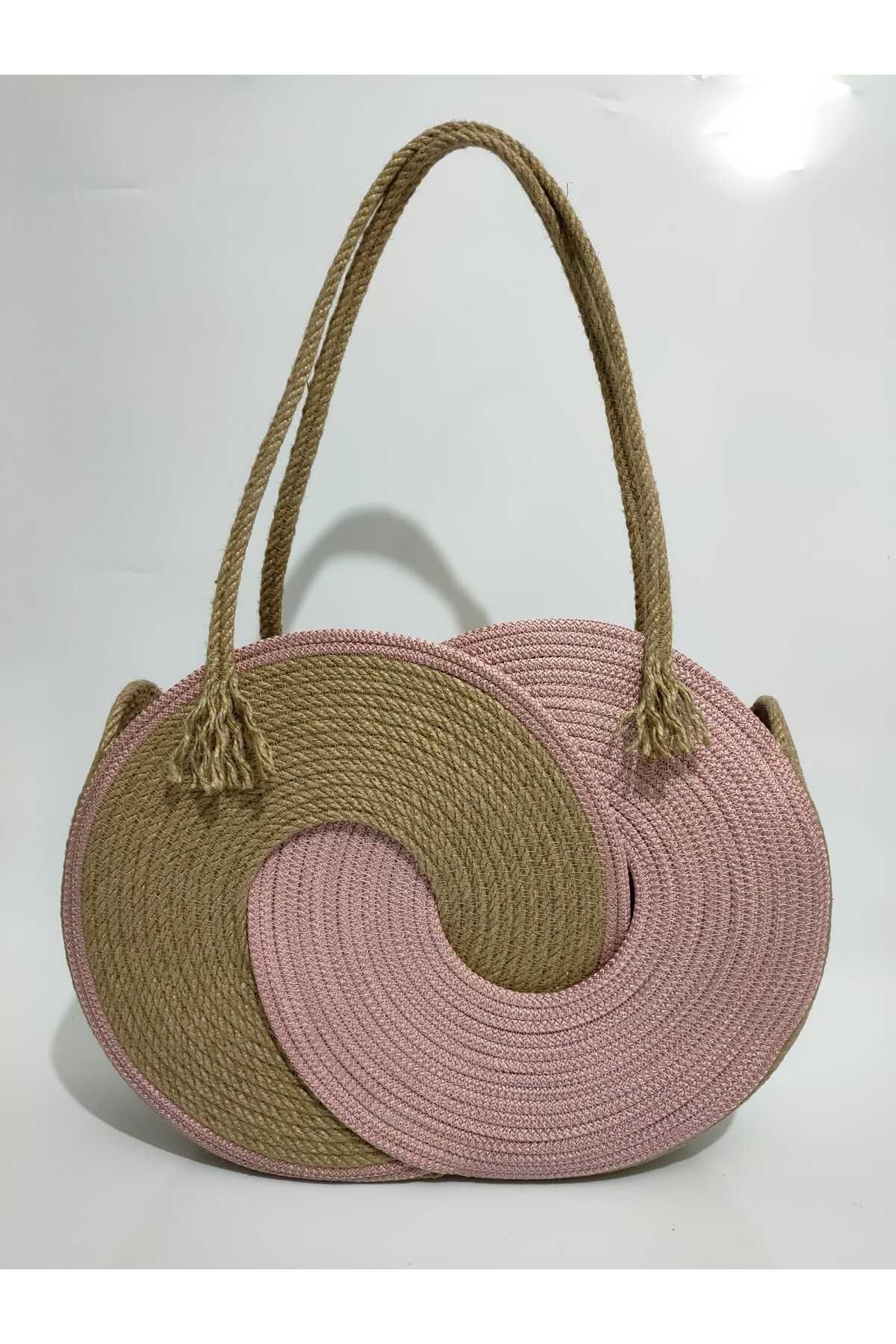 Ezo Beach Handmade Kadın Omuz Çantası, Hediyelik El Yapımı Tasarım Plaj Çantası, Sonsuzluk Totebag