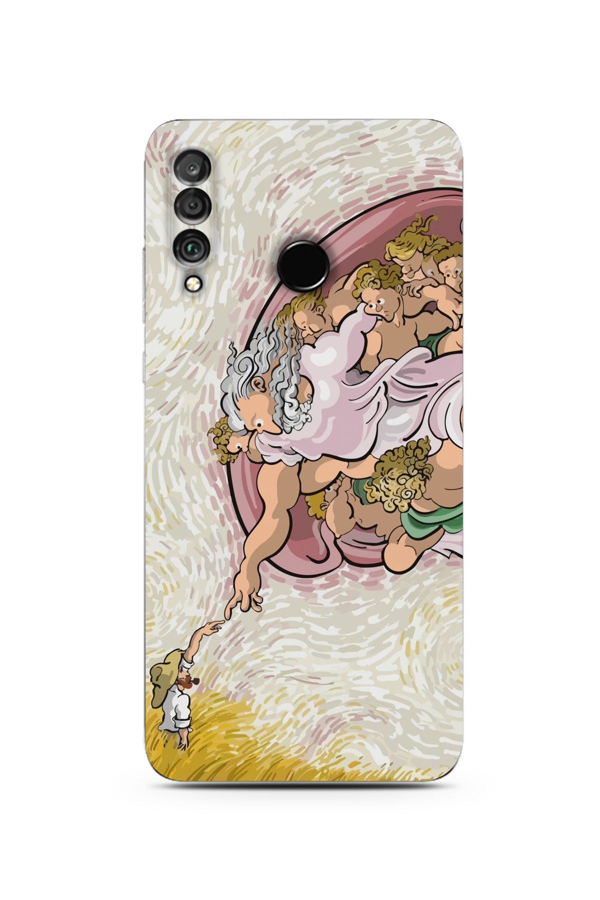 moonset Huawei P30 Lite Uyumlu Van Gogh Tasarımlı Baskılı Şeffaf Telefon Kılıfı