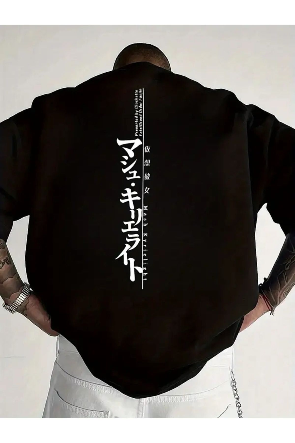 qubo sportswear & company qubo Unisex Oversize Baskılı Pamuklu Bisiklet Yaka Kısa Kollu SİYAH T-shirt