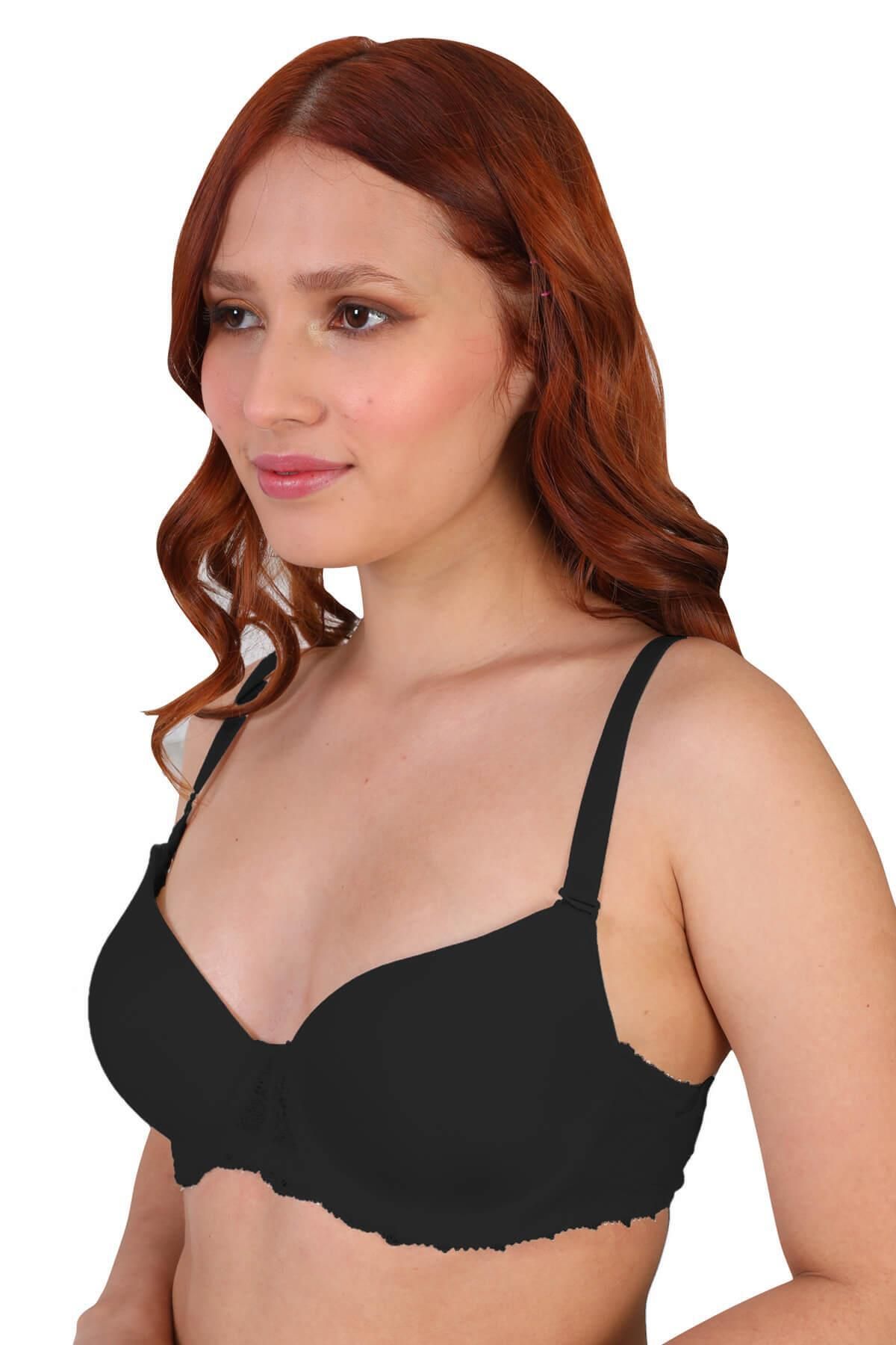 ASFSTORE SİYAH MI 189D Pedli Dantelli Balenli Sütyen