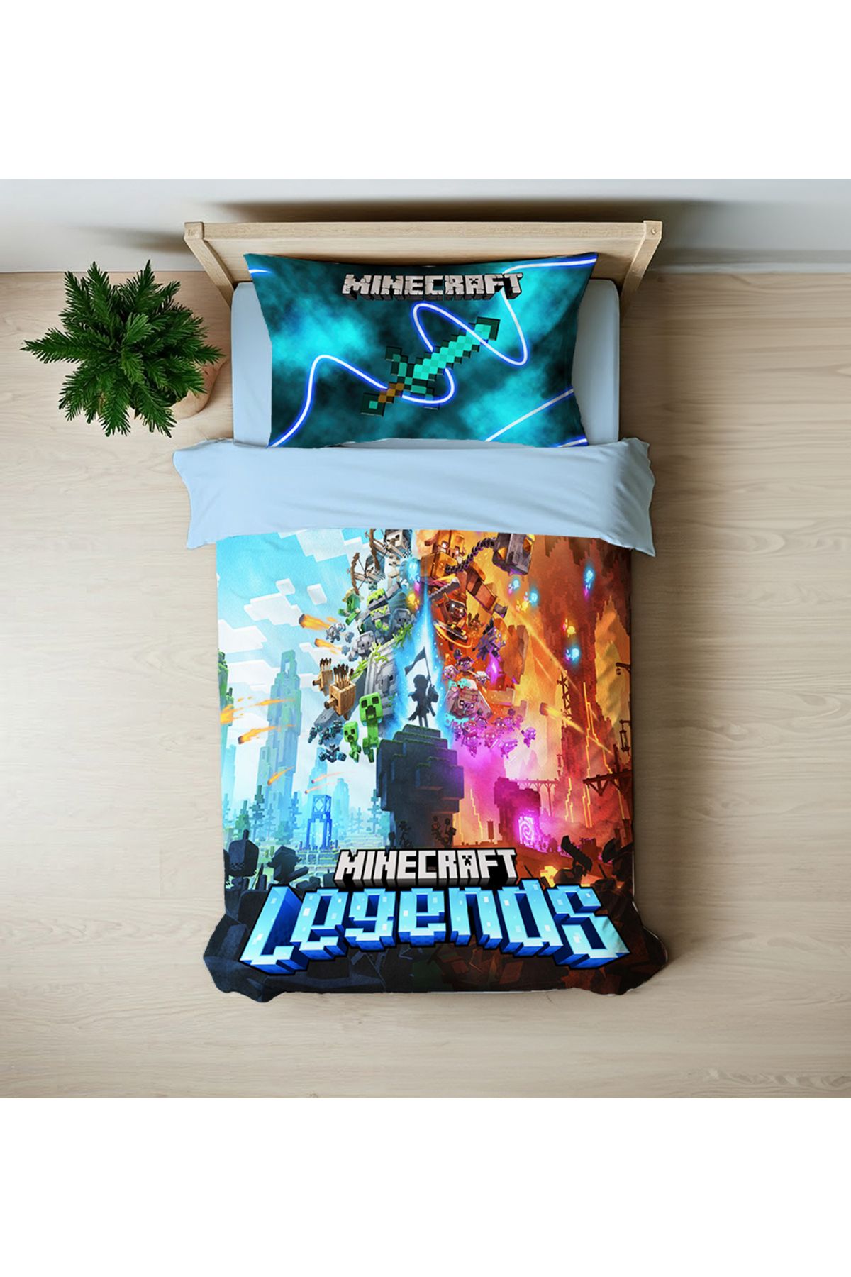 hediyechy hediye nevresim Minecraft3D Dijital Baskılı tek kişilik nevresim takımı çarşafsız