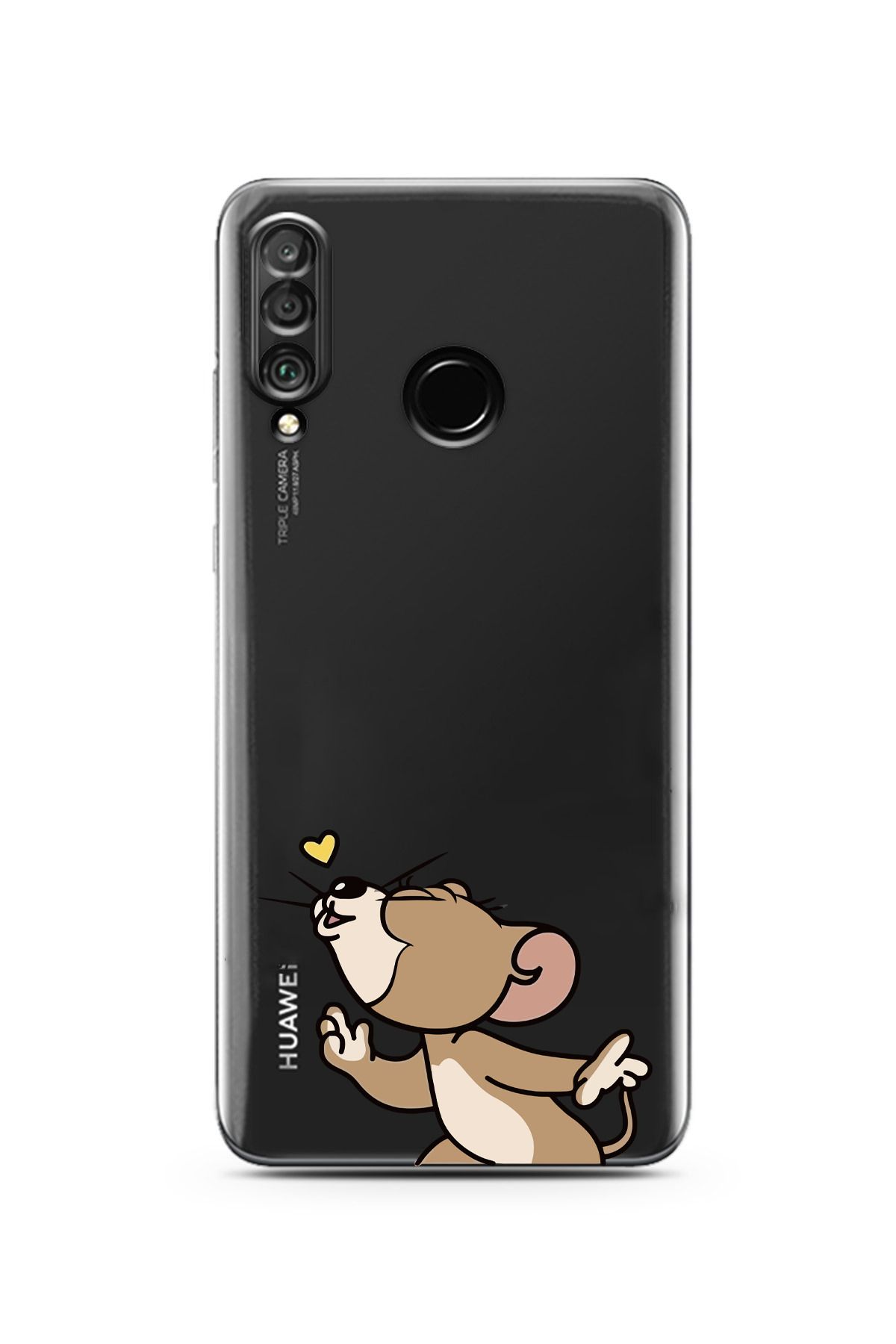 moonset Huawei P30 Lite Uyumlu Jerry Tasarımlı Baskılı Şeffaf Telefon Kılıfı