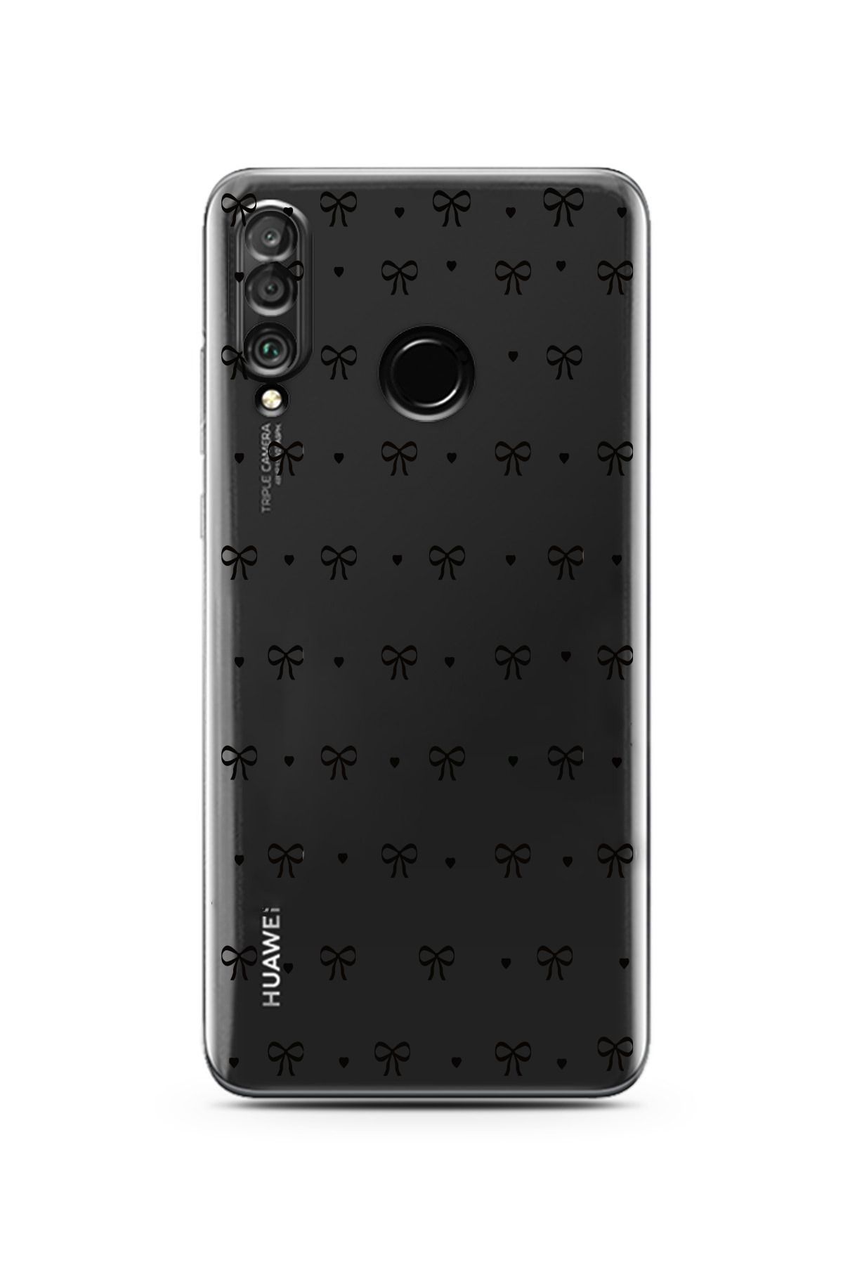 moonset Huawei P30 Lite Uyumlu Kurdele Tasarımlı Baskılı Şeffaf Telefon Kılıfı