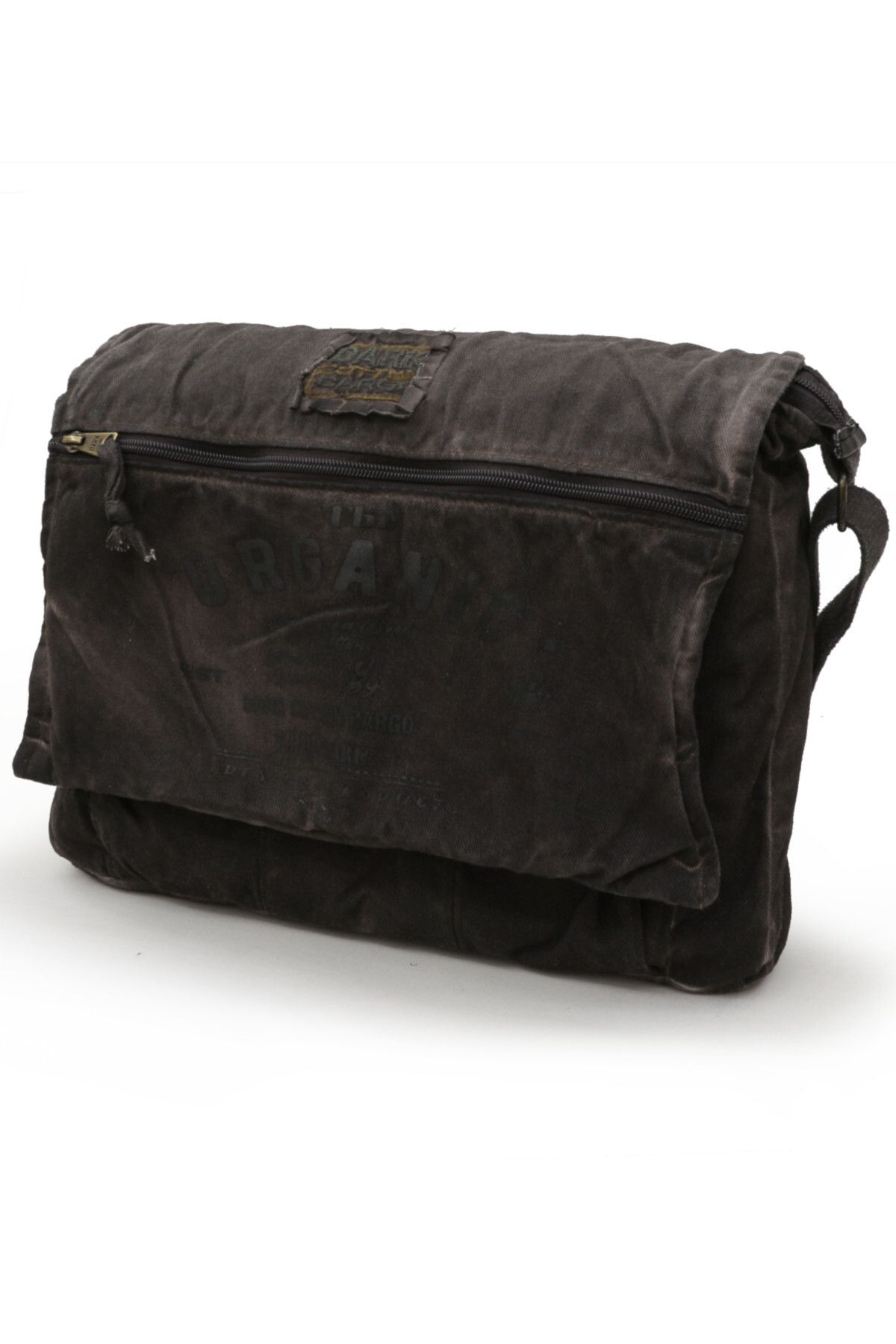 DARK COTTON 8128 Salaş Kanvas Omuz Postacı Koyu Kahverengi 15.6" Laptop Okul Seyahat Günlük Vintage Pamuk Çanta