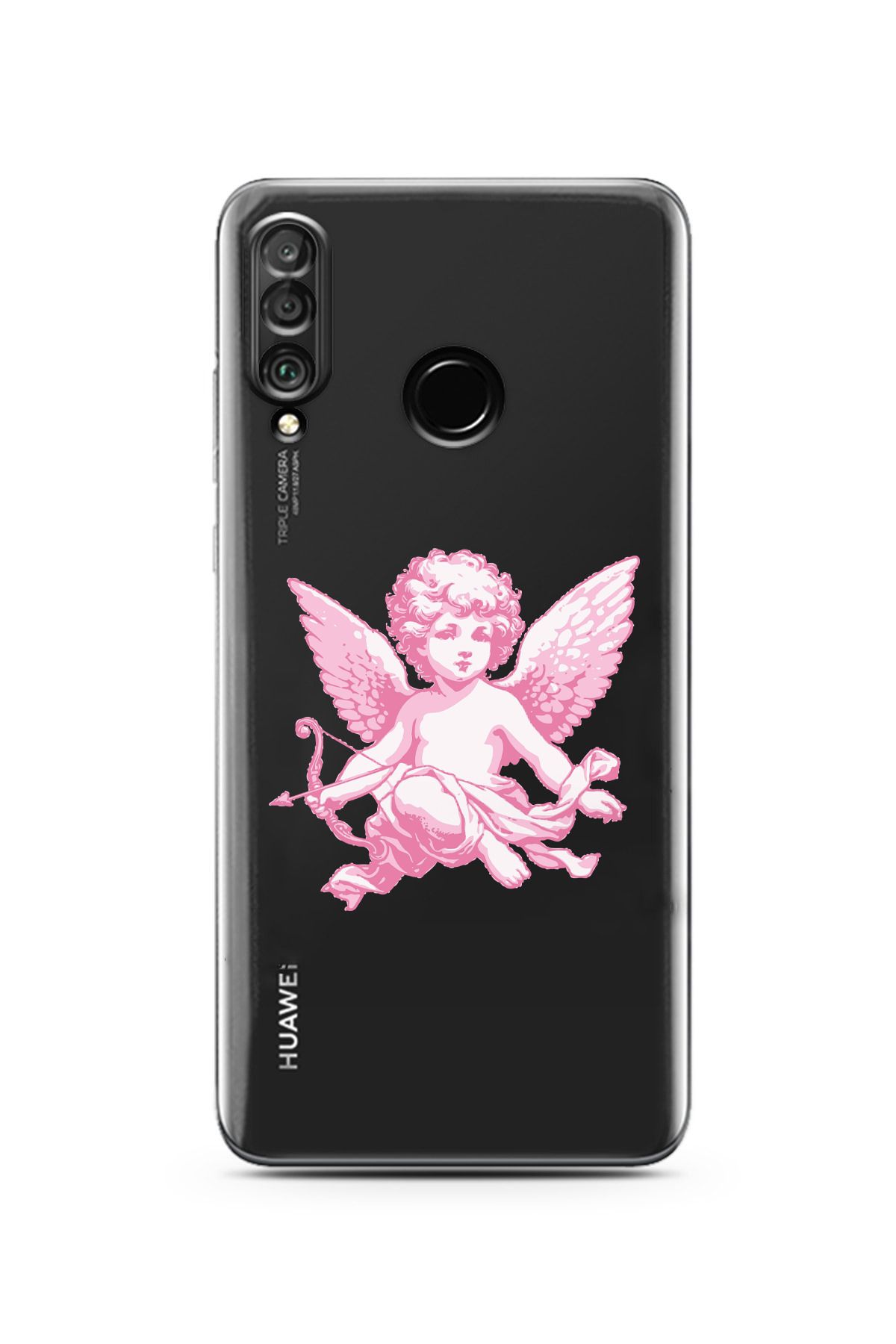 moonset Huawei P30 Lite Uyumlu Melek Tasarımlı Baskılı Şeffaf Telefon Kılıfı