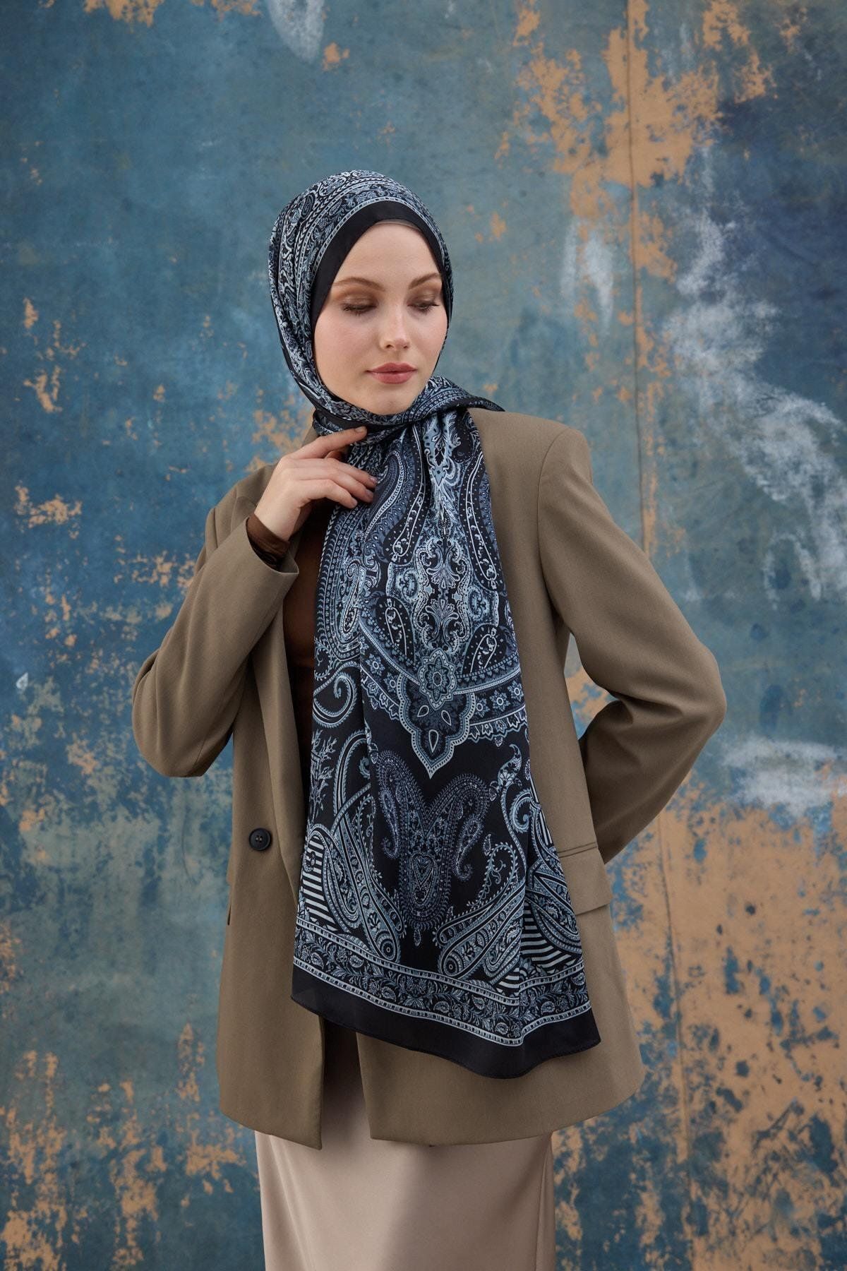 İpekhan Siyah Hint Vual Şal - 5008-06