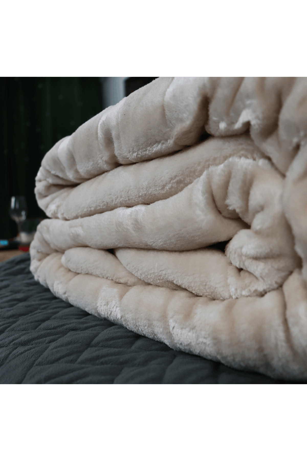 Brava Casa-Royal Essence Blanket, Cream, 220x240 cm, Soft, Warm, Oeko-Tex Certified, BravaCasa 3