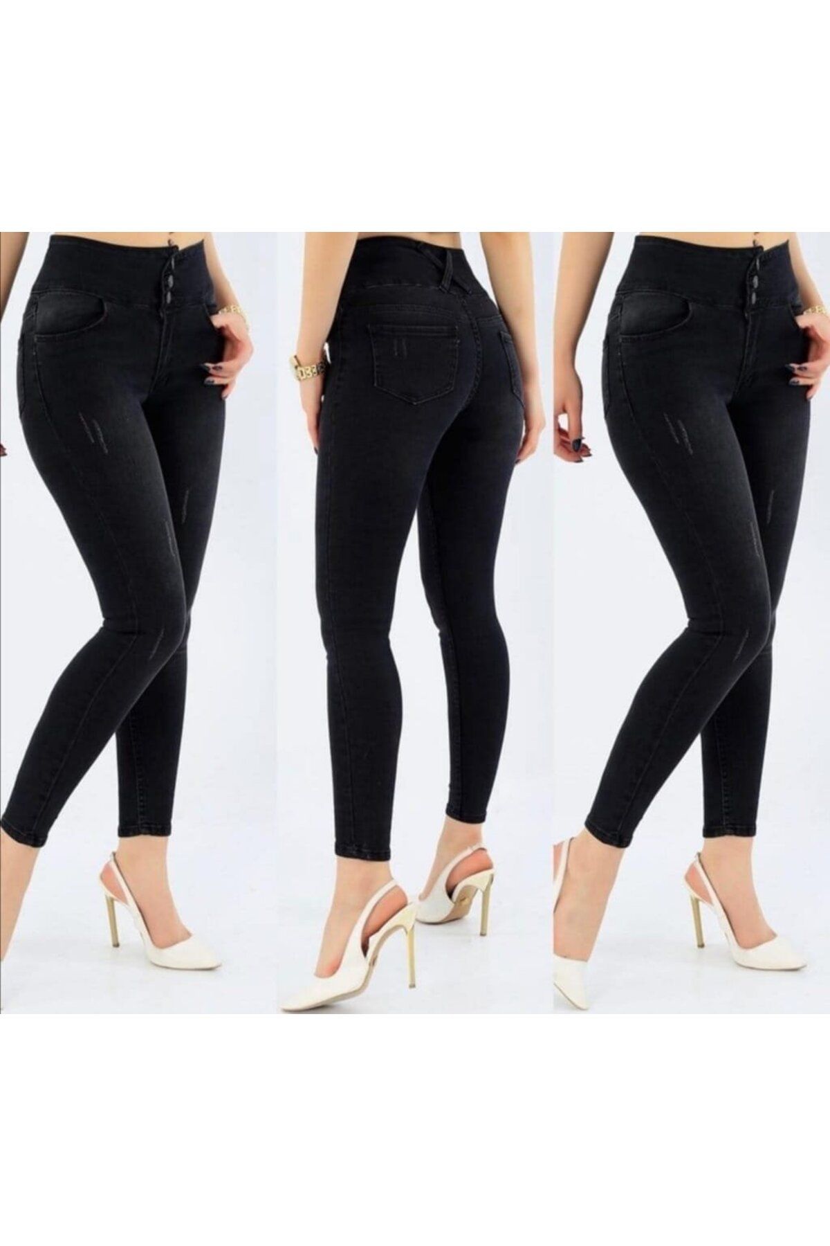 royq Yüksek Bel Likralı Jean Pantolon 90 Cm