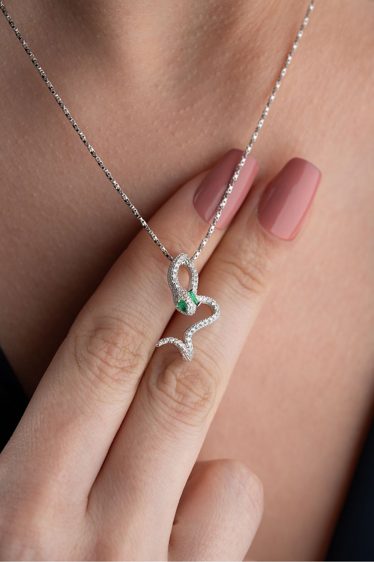 Silvano Jewelry 925 Ayar Gümüş Yılan Kolye