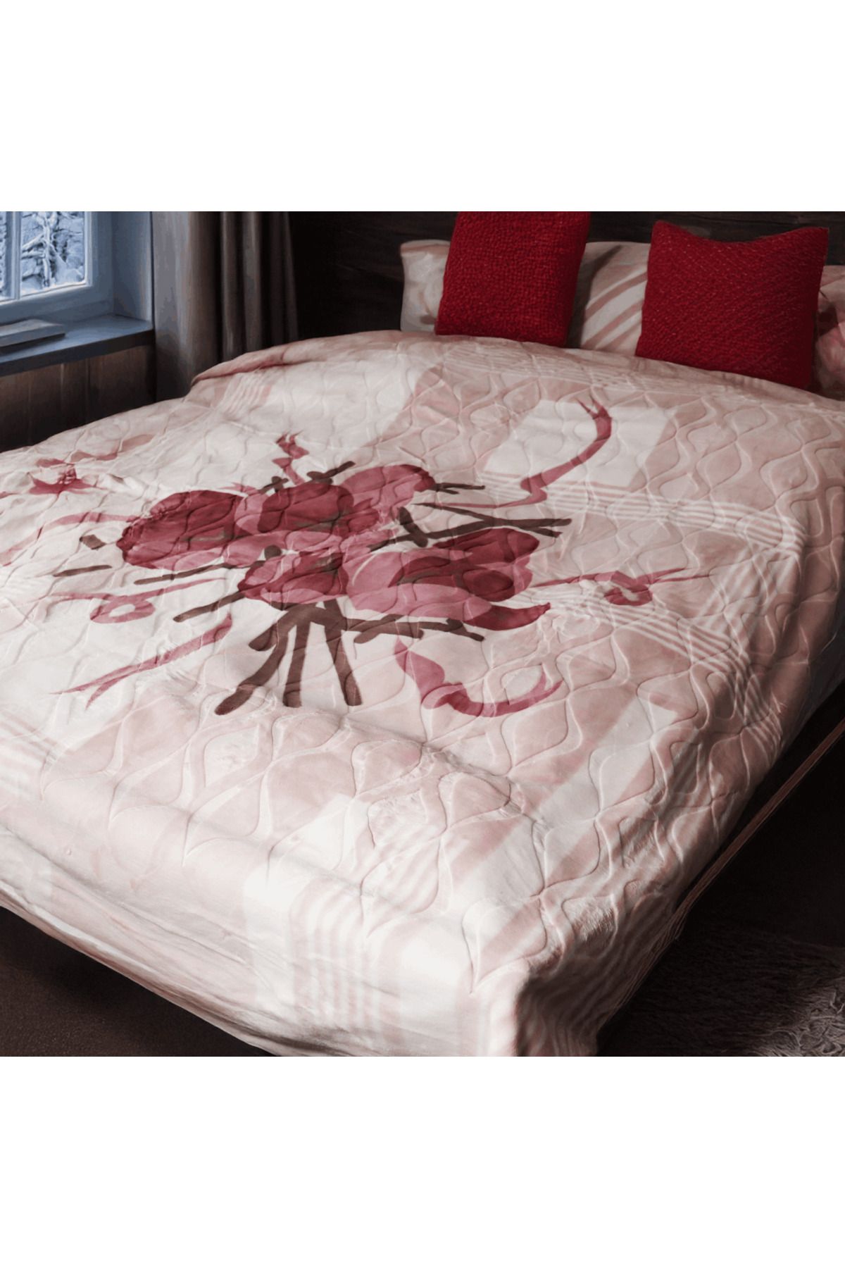 Brava Casa-Royal Velvet Blanket, Burgundy, 220x240 cm, Soft, Warm, Oeko-Tex Certified, BravaCasa 1