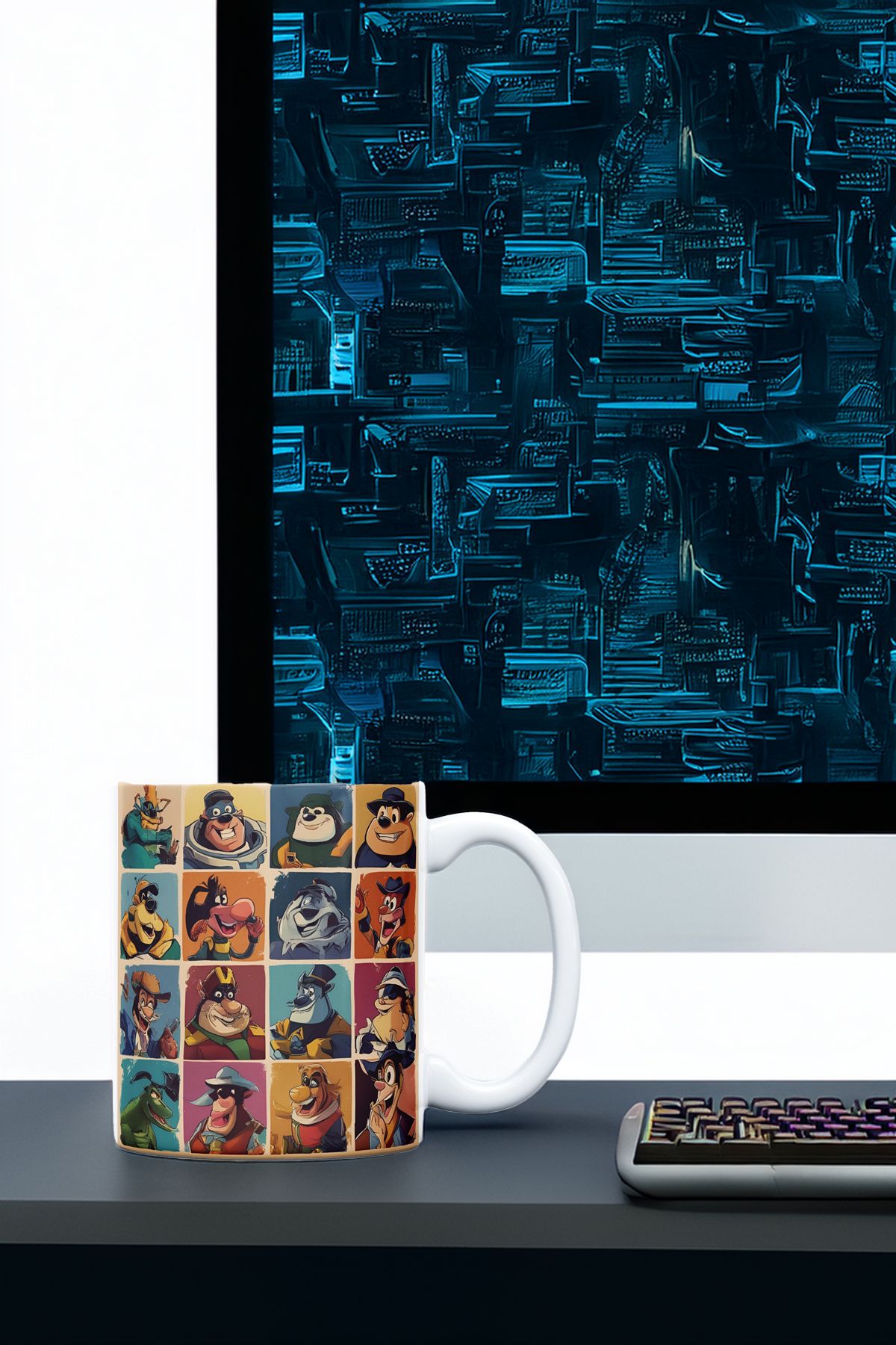 Second Life Karakter Kahve Fincanı Americano Çizgi Film Mug Kupa