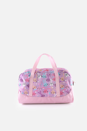 ICONE BAG Kız Çocuk Tavşan Baskılı Spor Çanta, Cepli Spor Çanta, Fermuarlı De...