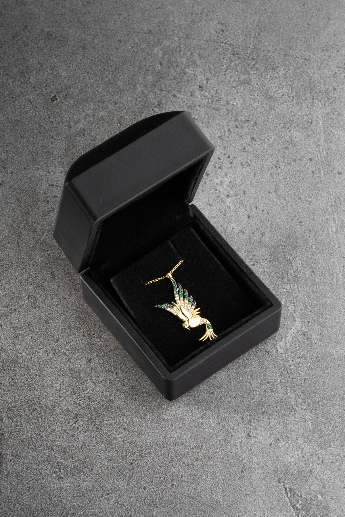 Silvano Jewelry 925 Ayar Gümüş Işıklı Kutuda Anka Kuşu Kolye