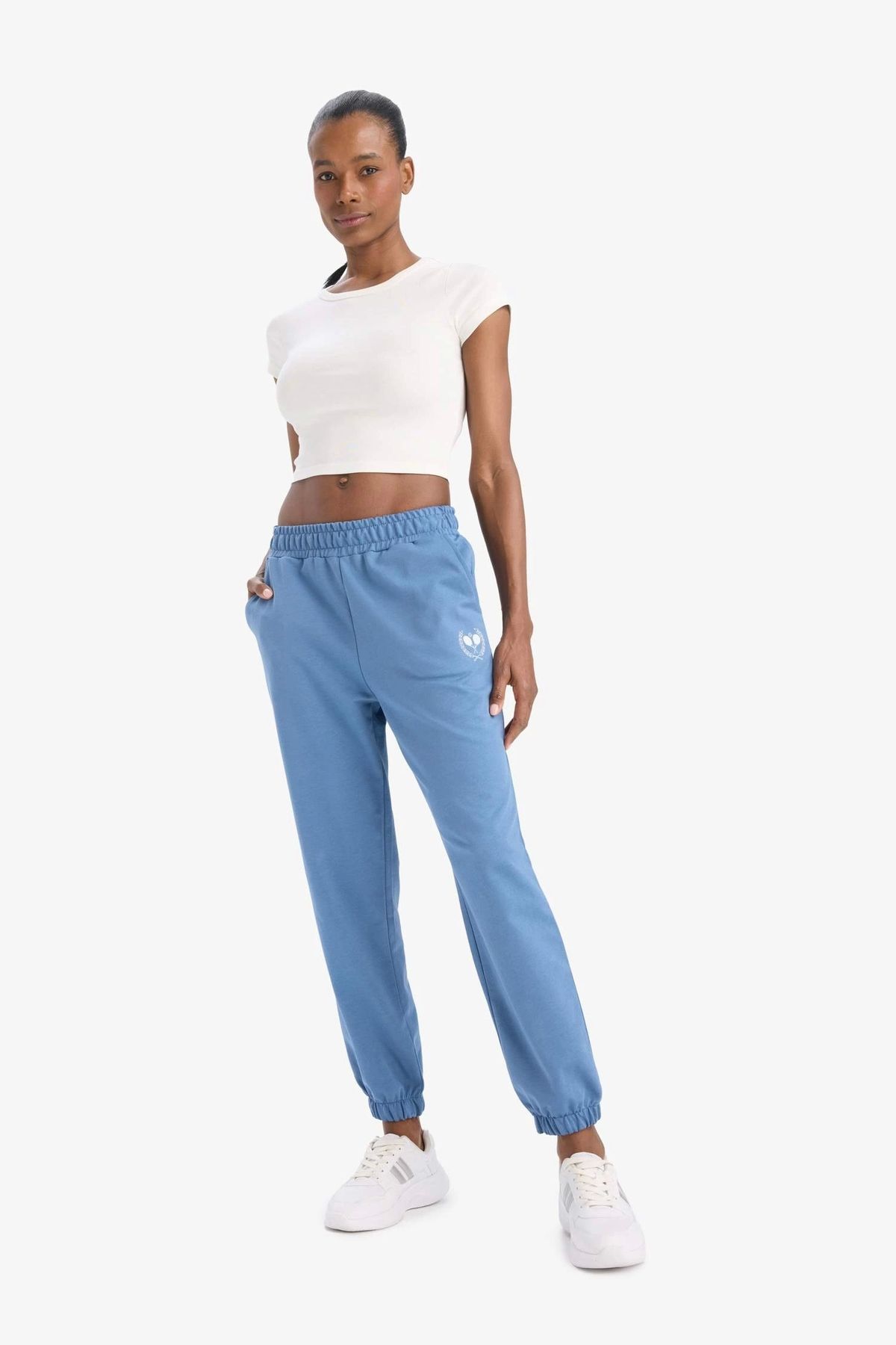 DeFacto E8280 İndigo DeFactoFit Standart Fit Cep Detaylı Jogger Paça Uzun Pantolon
