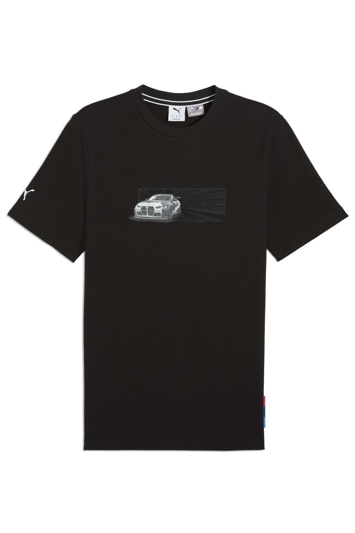 Kids Club Shoes Puma 630624-01 BMW MMS Car Graphic Tee Bmw Team Tişört Erkek T-Shirt SİYAH