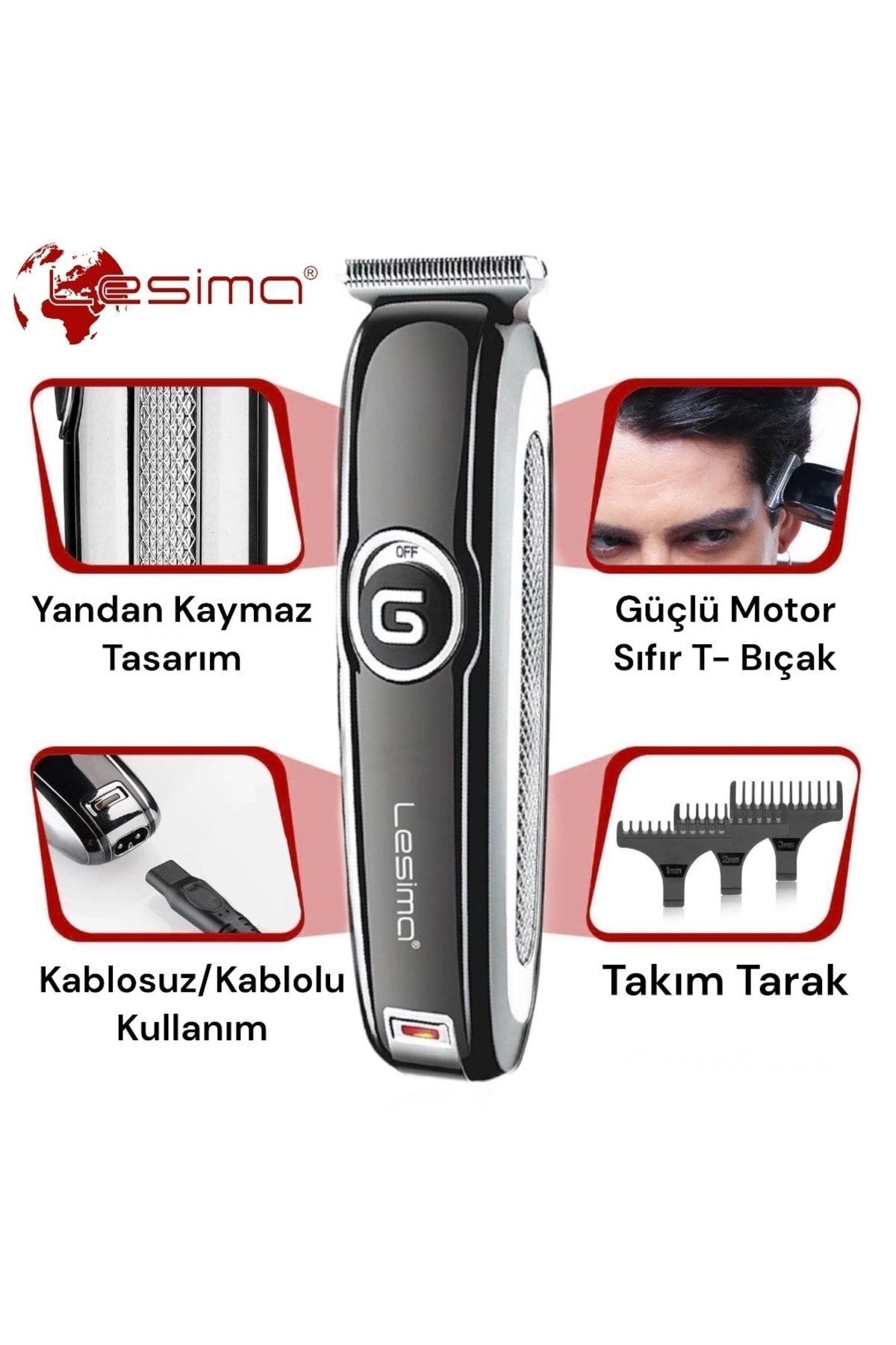 teknotrust Erkek Siyah Tıraş Makinesi Ls-1000