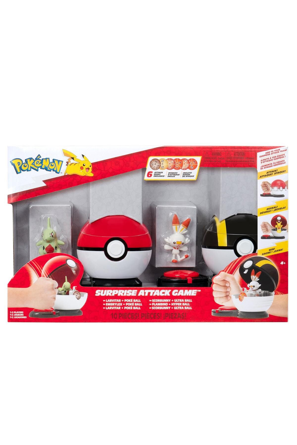 NECO TOYS Pokemon Sürpriz Atak Oyun Seti S4 - Larvitar ve Scorbunny PKW3653