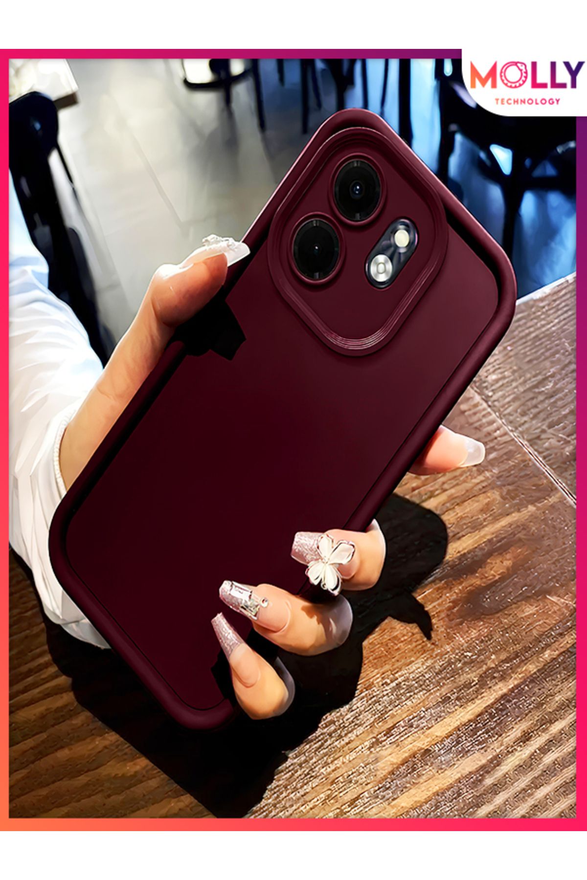 Molly İnfinix HOT 50İ İçin Vişne Çürüğü Kenarları Kalın Pan Silikon Kılıf