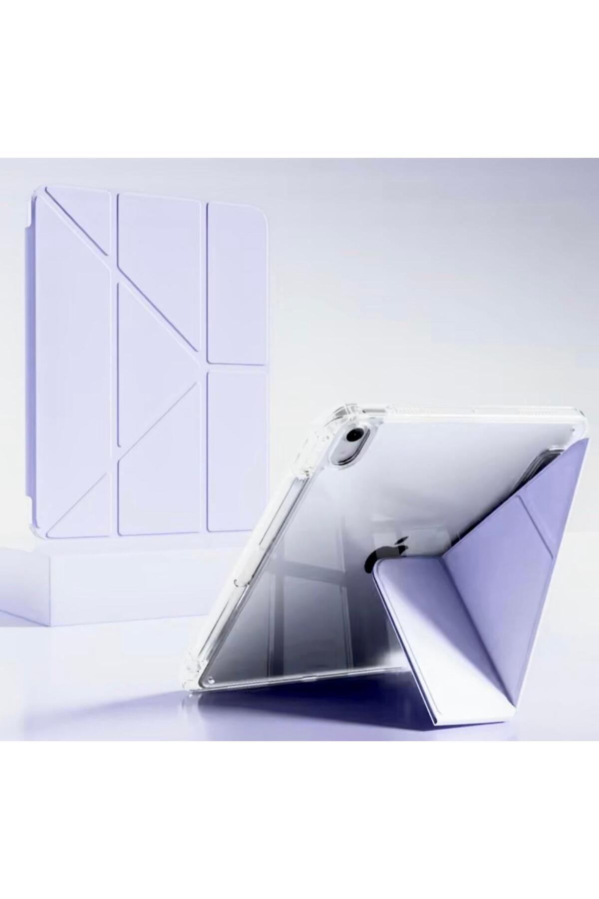 UK Apple iPad 7/8/9 Nesil Uyumlu Uyku Modu Kalemlik Bölmeli 3 Katlamalı Kılıf