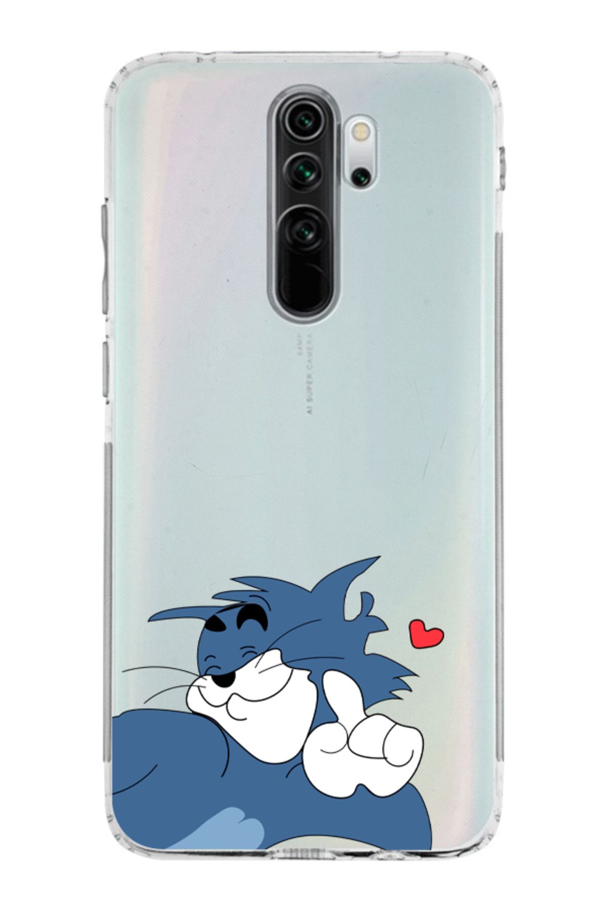moonset Xiaomi Redmi Note 8 Pro Uyumlu Tom Tasarımlı Baskılı Şeffaf Telefon Kılıfı