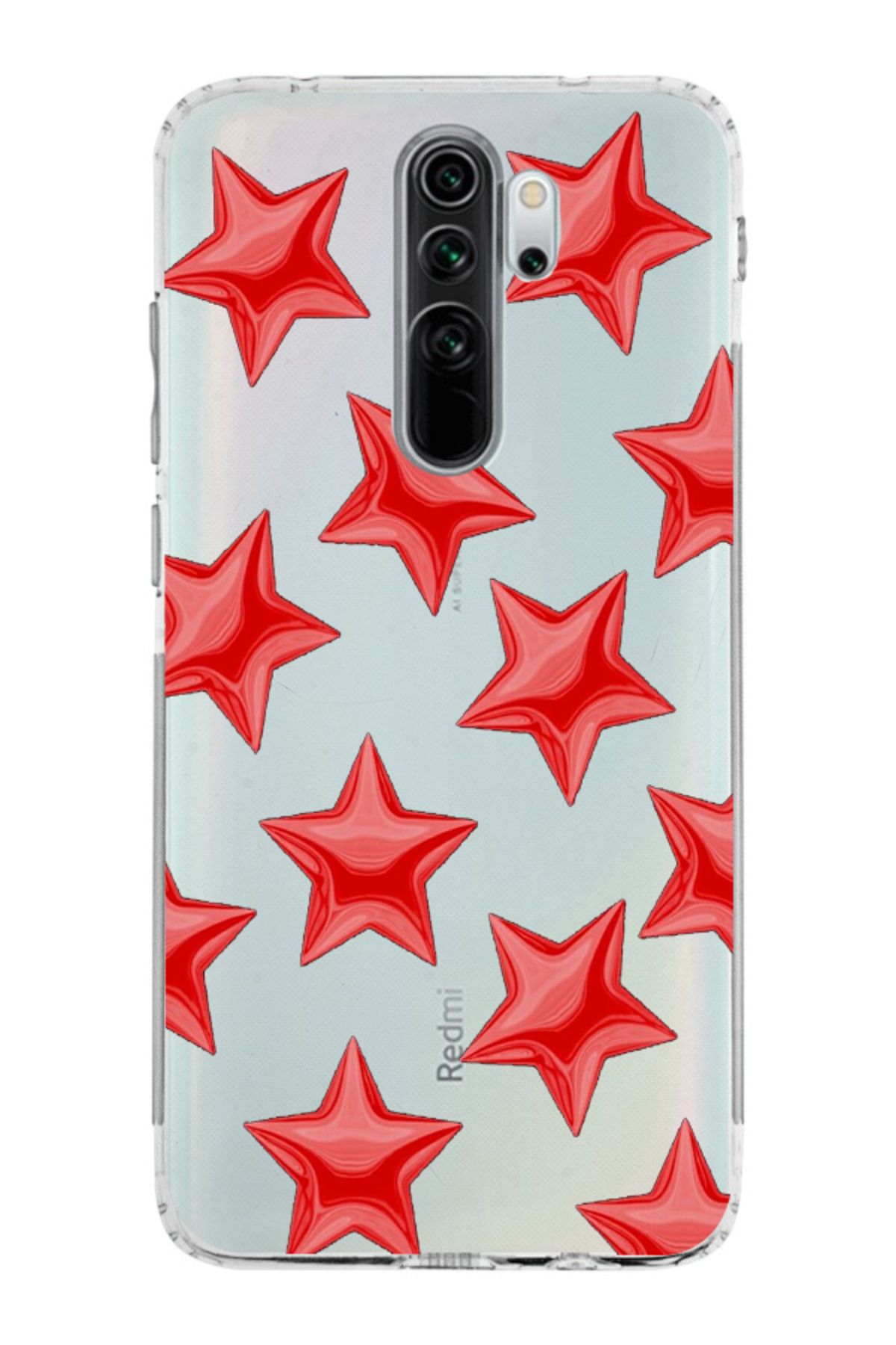 moonset Xiaomi Redmi Note 8 Pro Uyumlu Yıldızlar Tasarımlı Baskılı Şeffaf Telefon Kılıfı