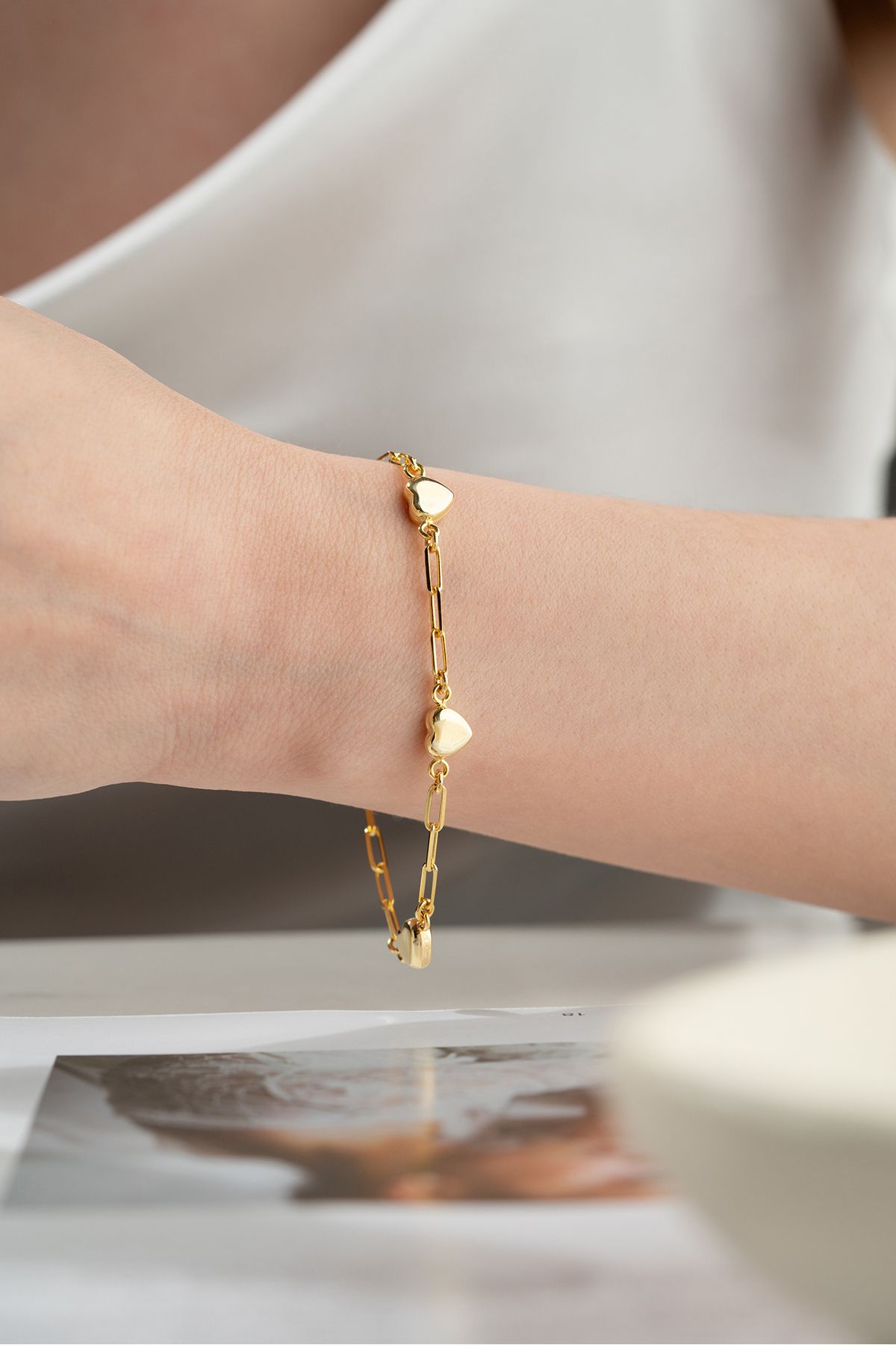 Silvano Jewelry 925 Ayar Gümüş Kalpli Bileklik
