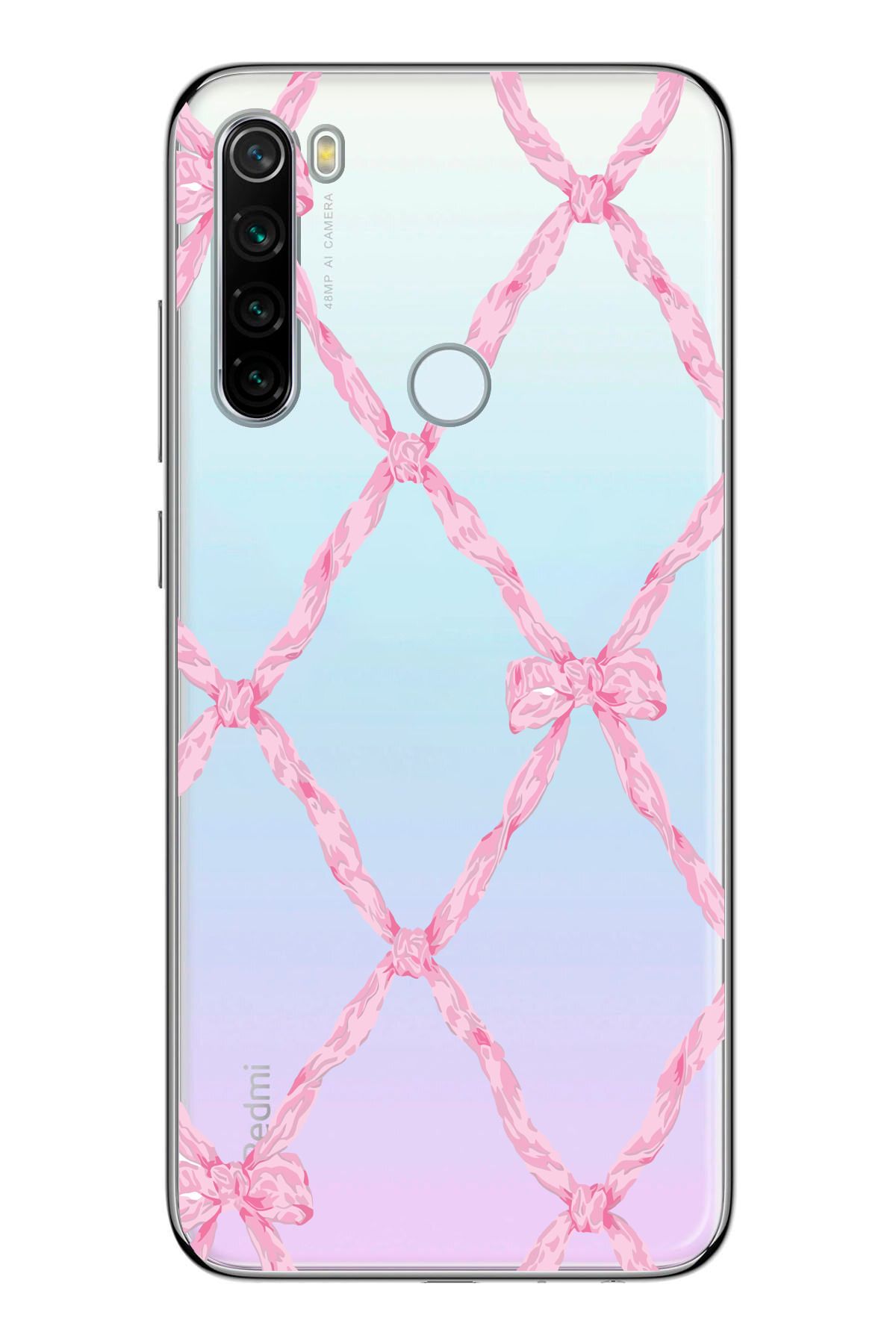 moonset Xiaomi Redmi Note 8 Uyumlu Fiyonk Tasarımlı Baskılı Şeffaf Telefon Kılıfı