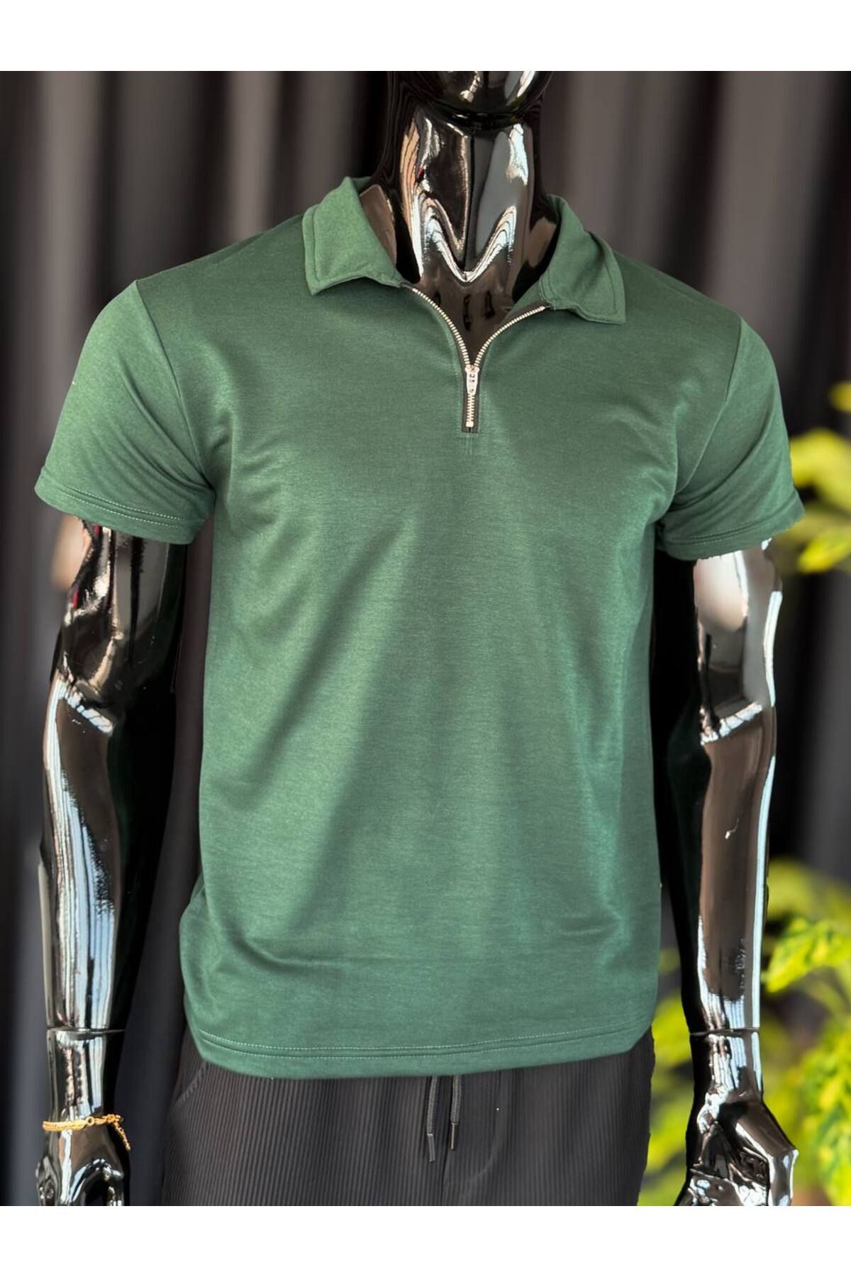 VOGUEMET ✅ Yarım Fermuar Polo Yaka T-shirt – Konforlu Kesim, Şık Görünüm