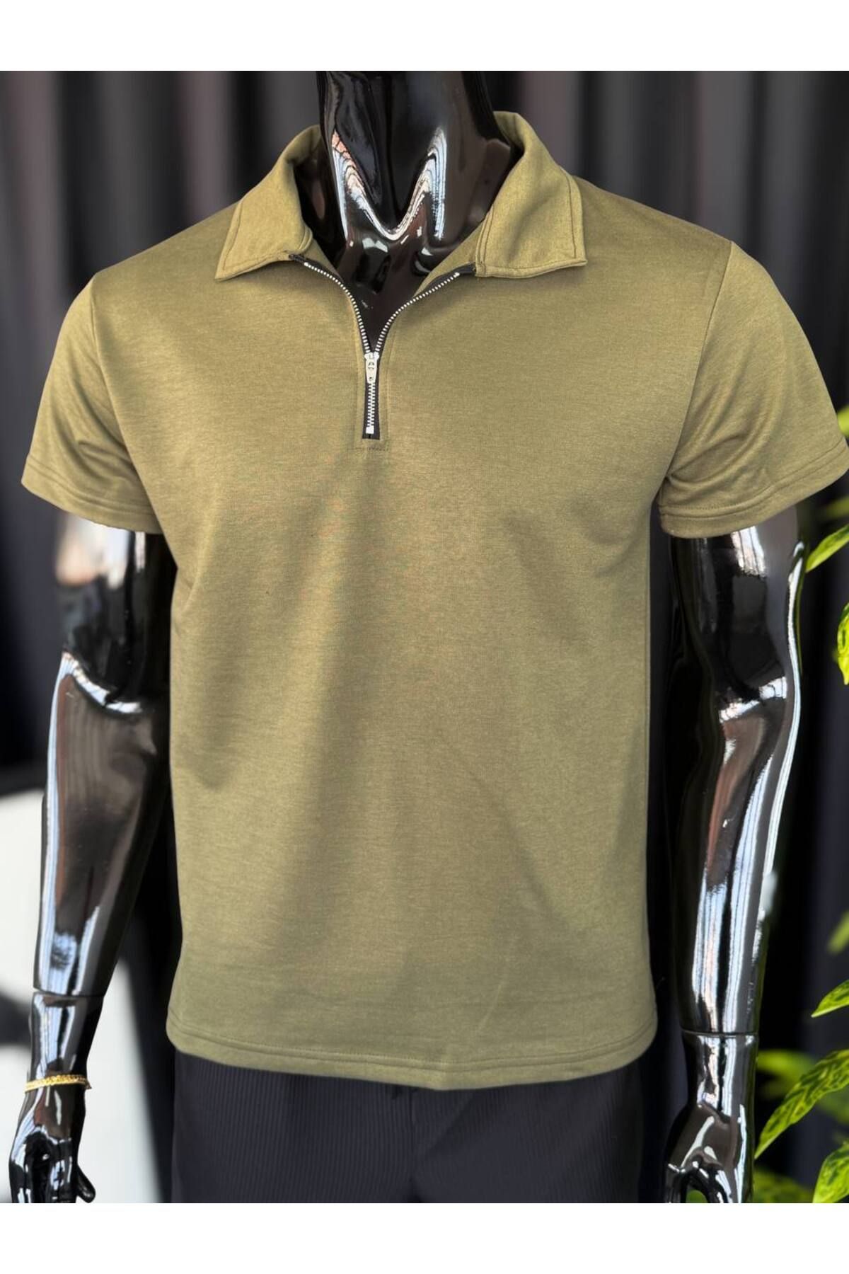 VOGUEMET ✅ Yarım Fermuar Polo Yaka T-shirt – Konforlu Kesim, Şık Görünüm