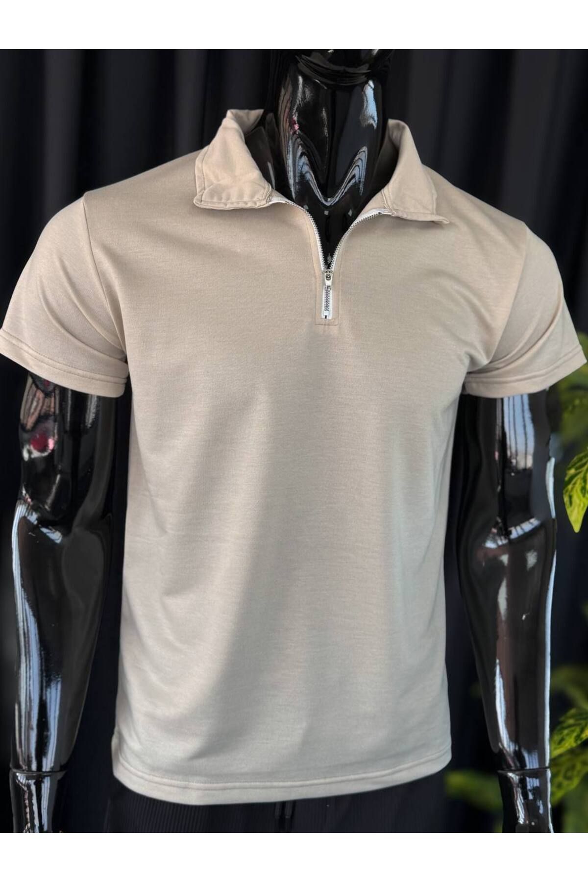 VOGUEMET ✅ Yarım Fermuar Polo Yaka T-shirt – Konforlu Kesim, Şık Görünüm