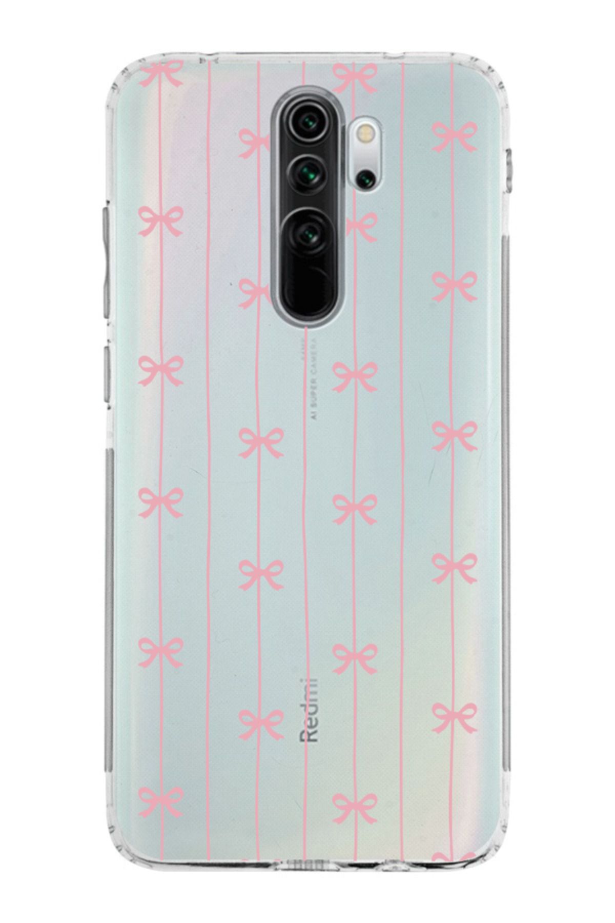 moonset Xiaomi Redmi Note 8 Pro Uyumlu Fiyonklar Tasarımlı Baskılı Şeffaf Telefon Kılıfı