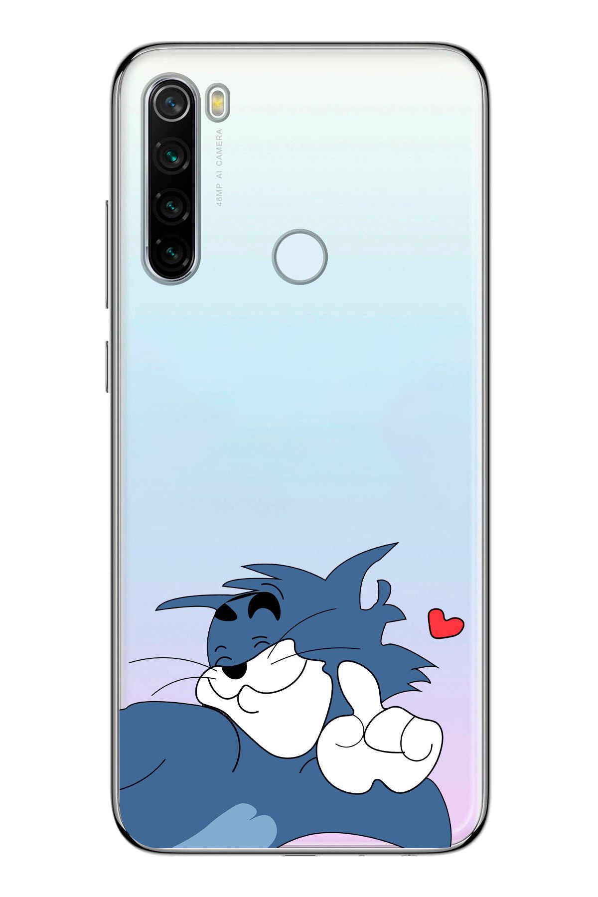 moonset Xiaomi Redmi Note 8 Uyumlu Tom Tasarımlı Baskılı Şeffaf Telefon Kılıfı