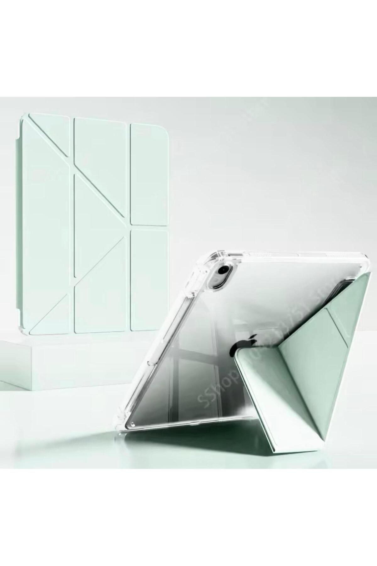 UK Apple iPad 10.Nesil A2696 A2757 Uyumlu Uyku Modu Kalemlik Bölmeli 3 Katlamalı Kılıf