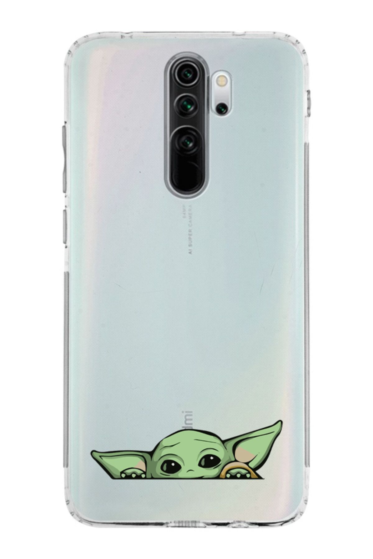 moonset Xiaomi Redmi Note 8 Pro Uyumlu Yoda Tasarımlı Baskılı Şeffaf Telefon Kılıfı