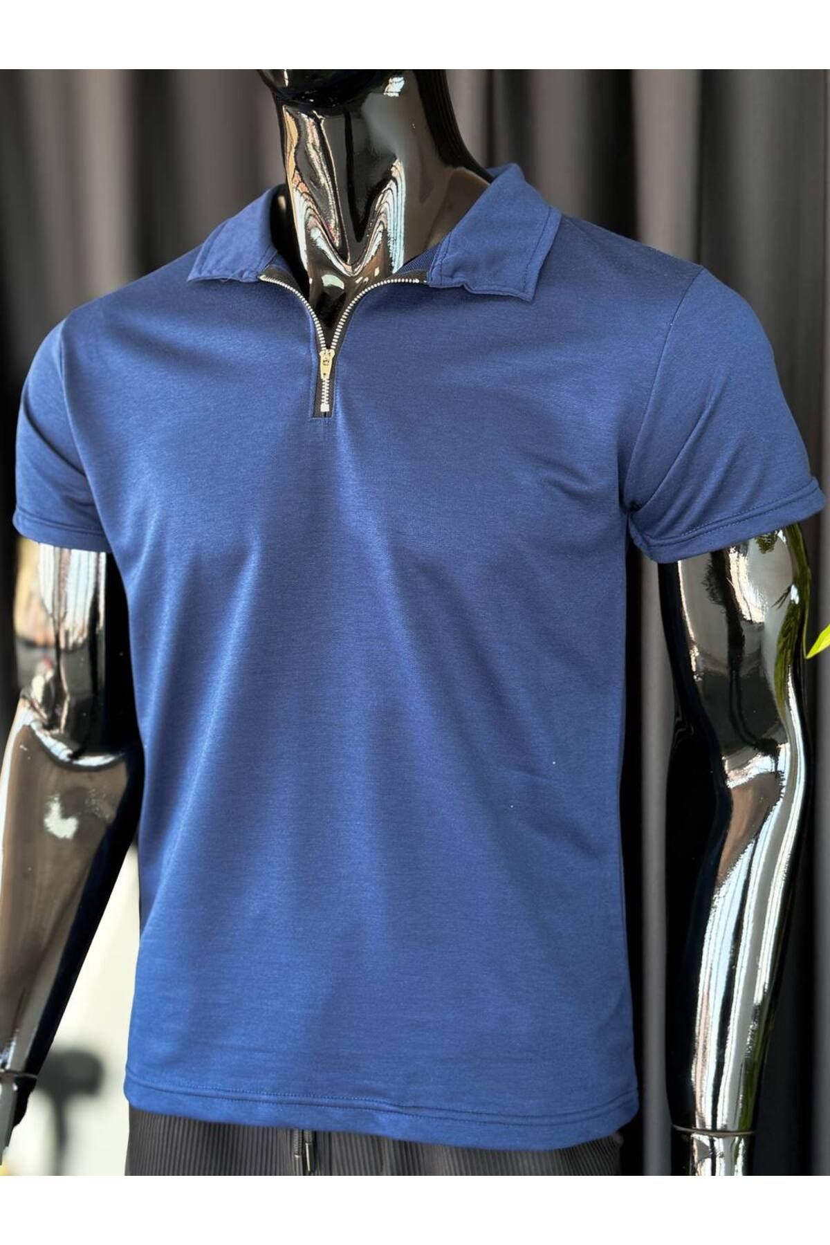 VOGUEMET ✅ Yarım Fermuar Polo Yaka T-shirt – Konforlu Kesim, Şık Görünüm