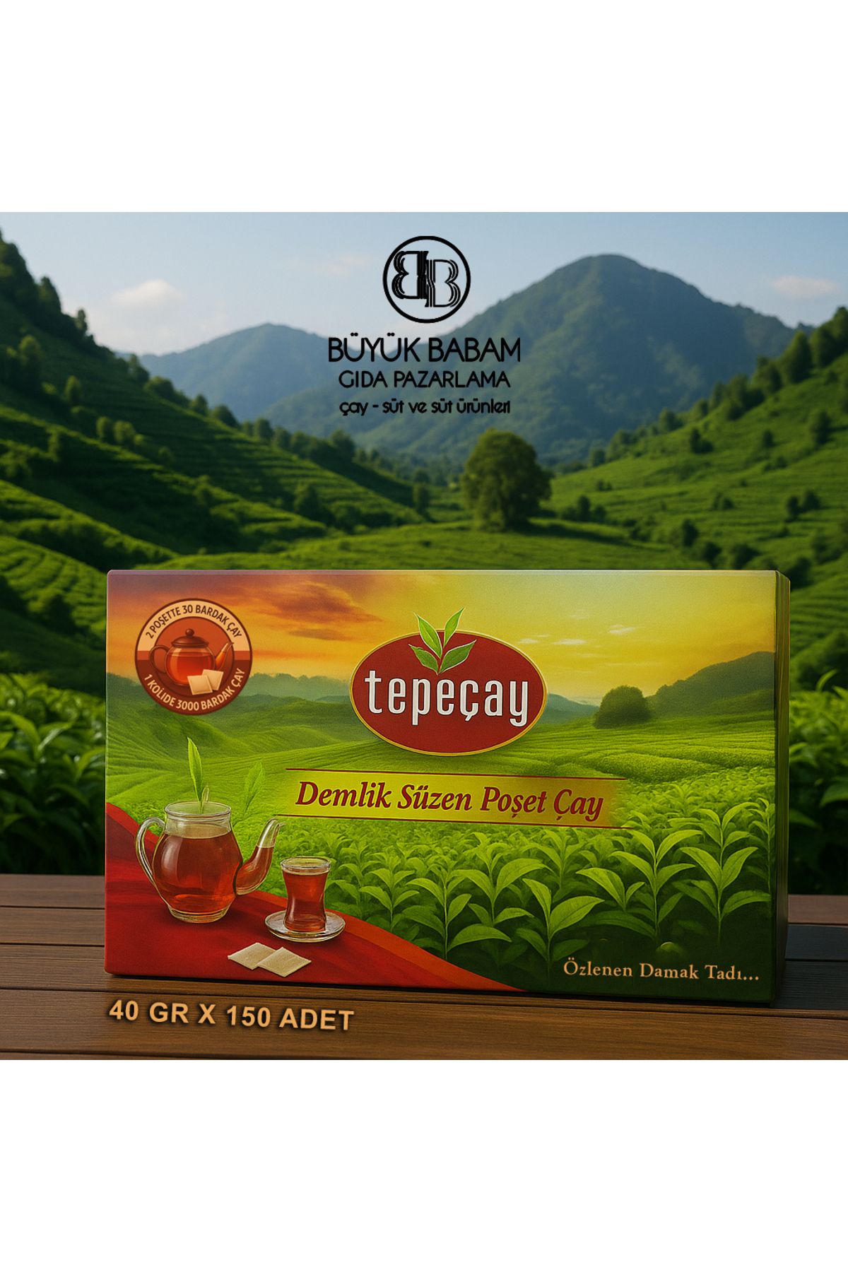 TEPE ÇAY Demlik Süzen Poşet Çay 40 gr X 150 Adet 6000 gr