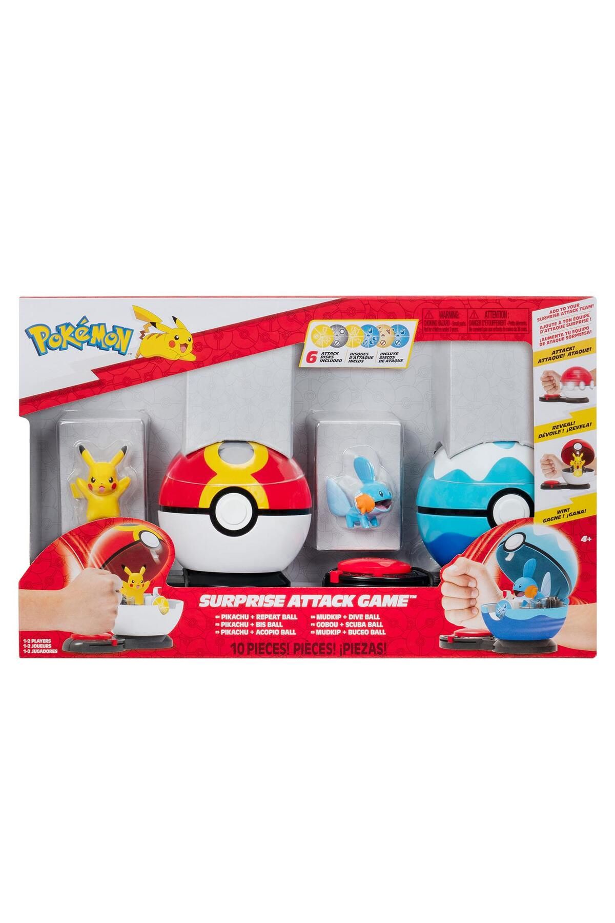 NECO TOYS Pokemon Sürpriz Atak Oyun Seti S4 - Pikachu ve Mudkip PKW3652
