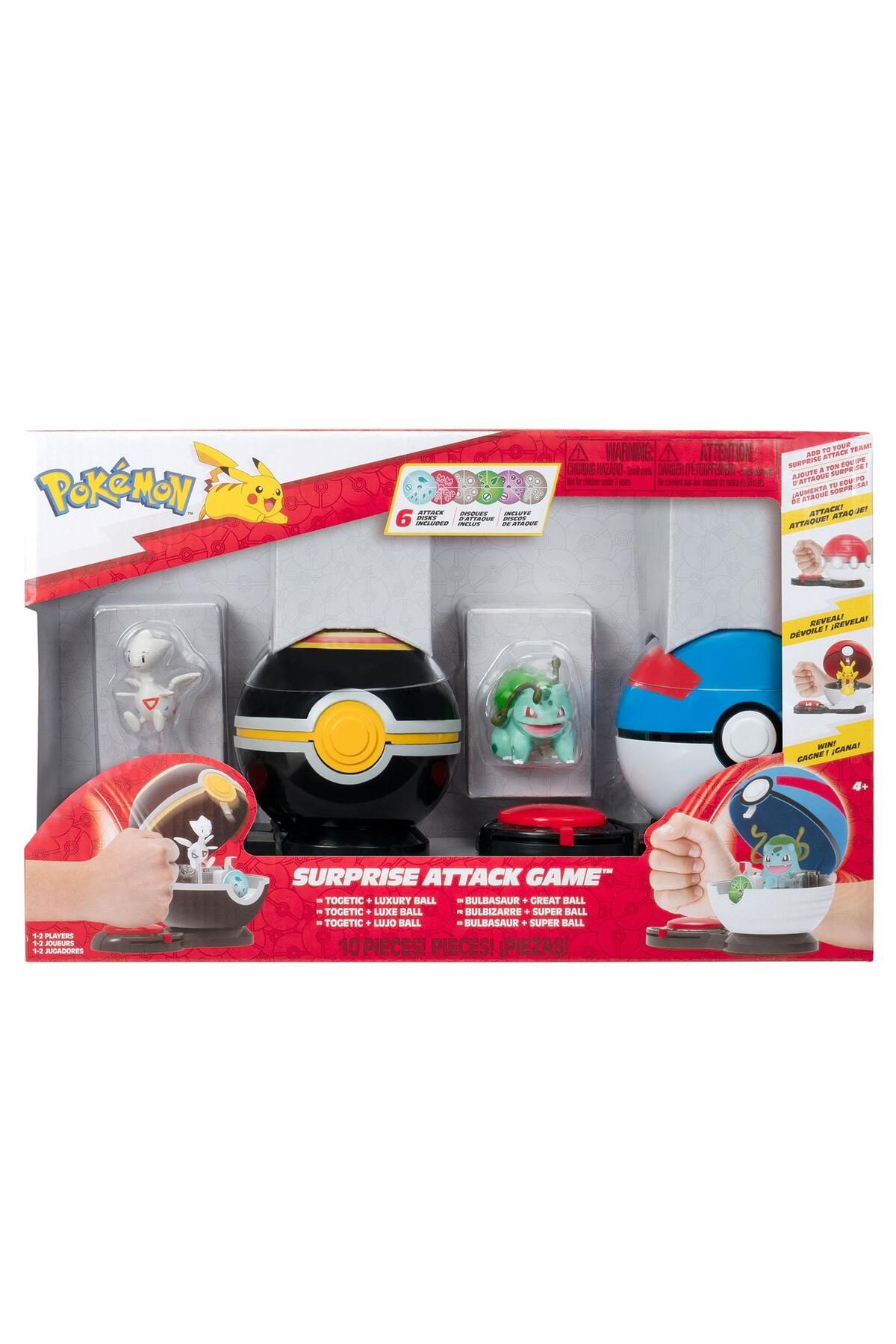 NECO TOYS Pokemon Sürpriz Atak Oyun Seti S4 - Togetic ve Bulbasaur PKW3651