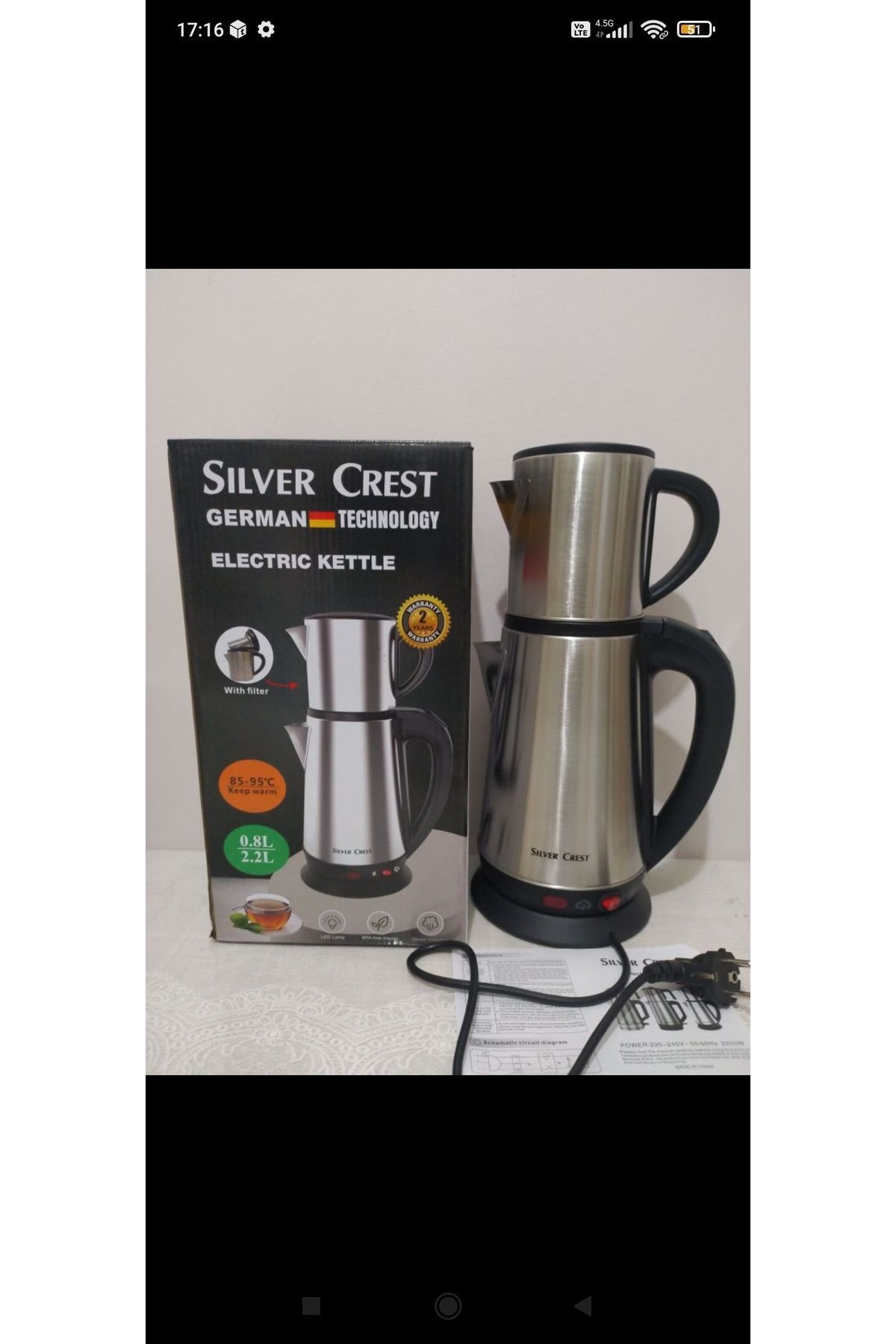Cooper Kettle Çaycı Copper Crest Ithal