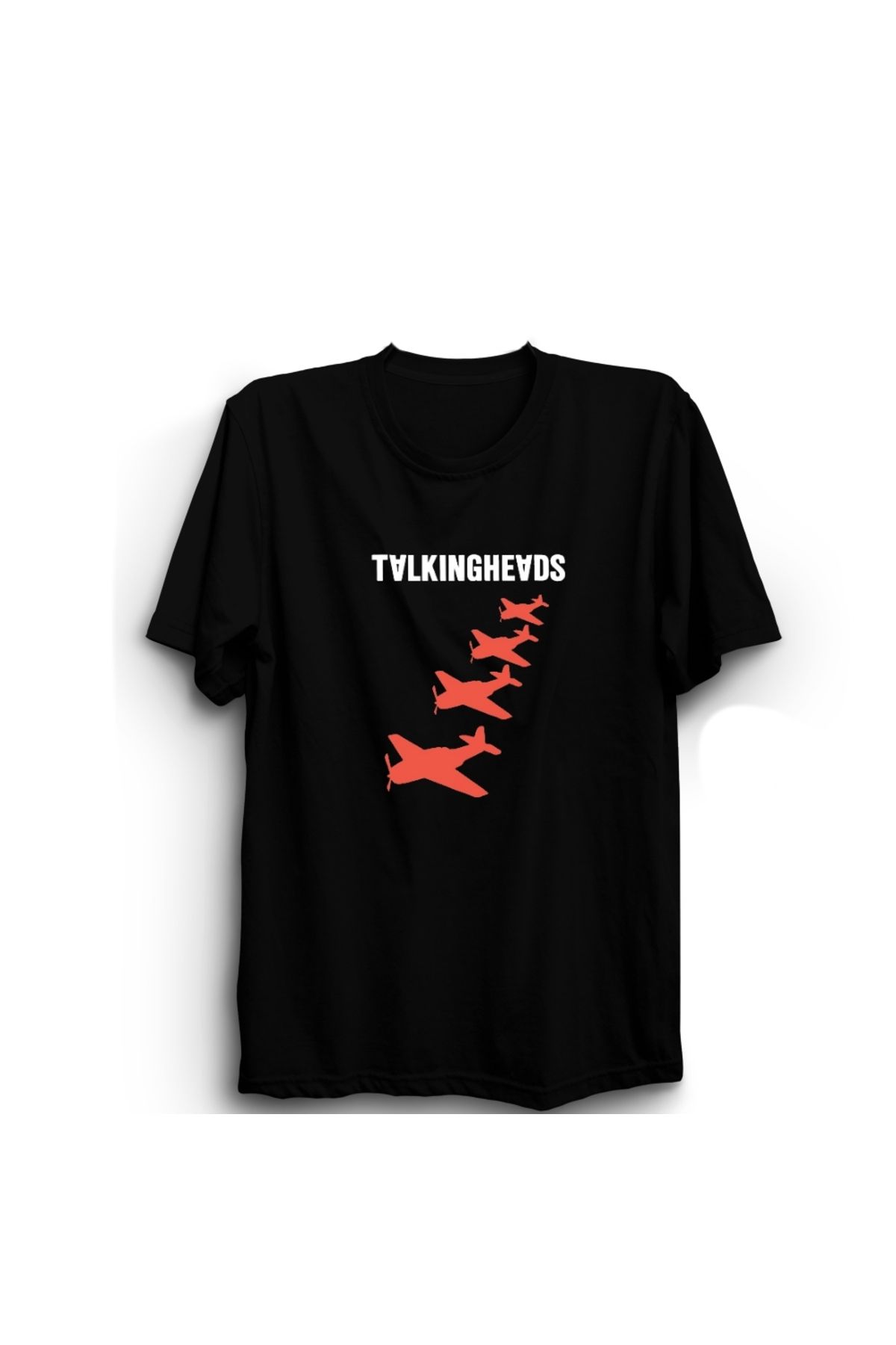 The Fame Talking Heads, Red Planes, Müzik Grubu Baskılı, Unisex %100 Pamuk Tişört