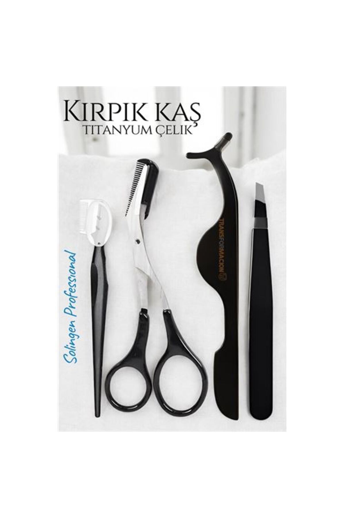 pazarella Kirpik Kaş Bakım Kiti Titanyum Çelik Solingen
