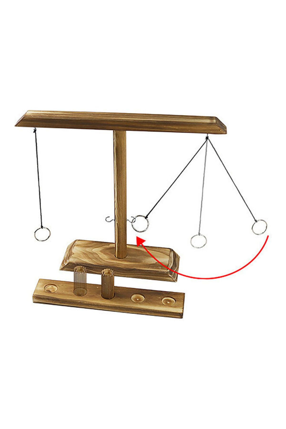 Generic-Hook And Ring Toss, A Handcrafted Wooden Tabletop Fast Paced Interactive Handheld Board Game 5